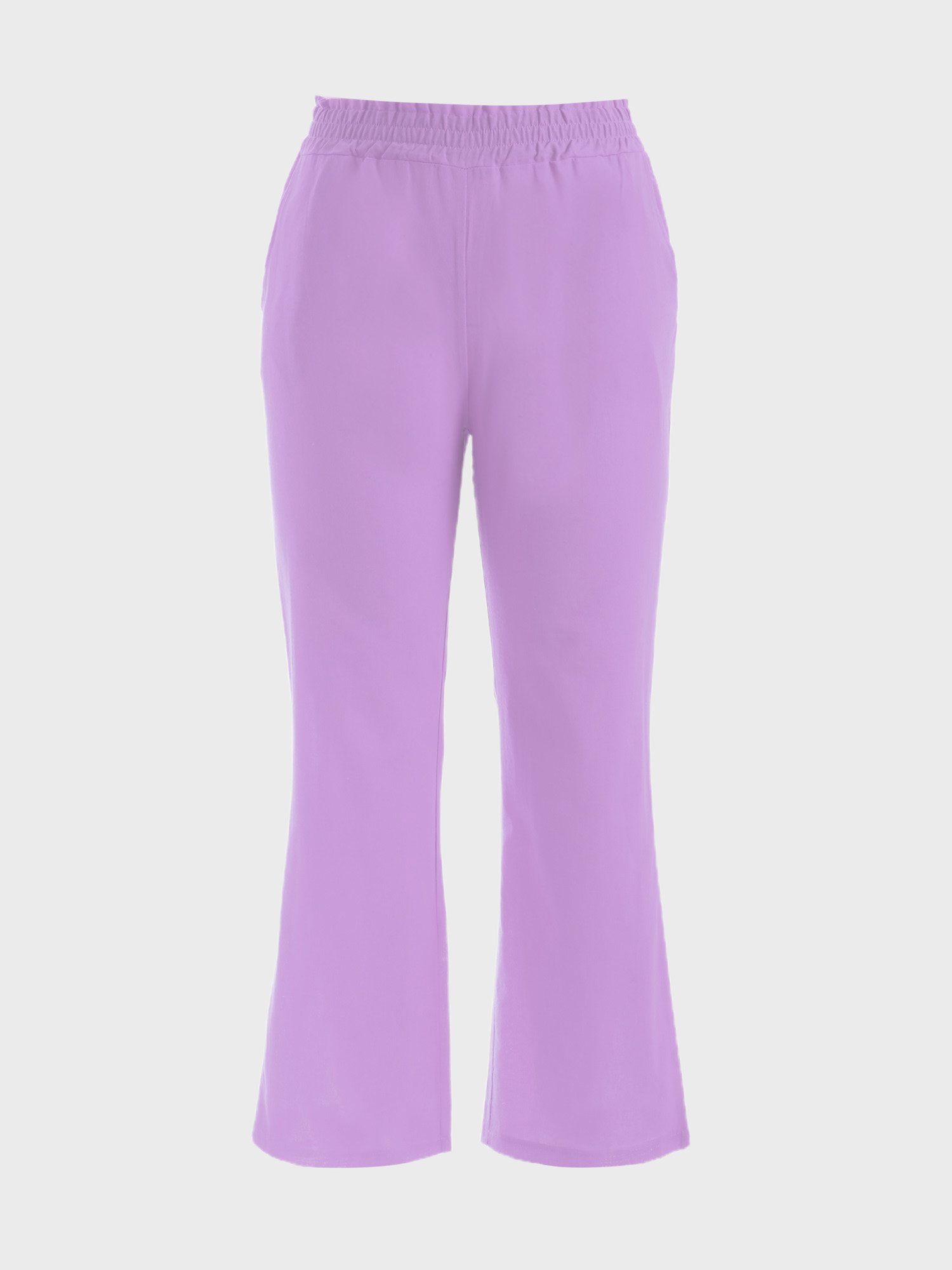 Simple Shirring Linen Pants