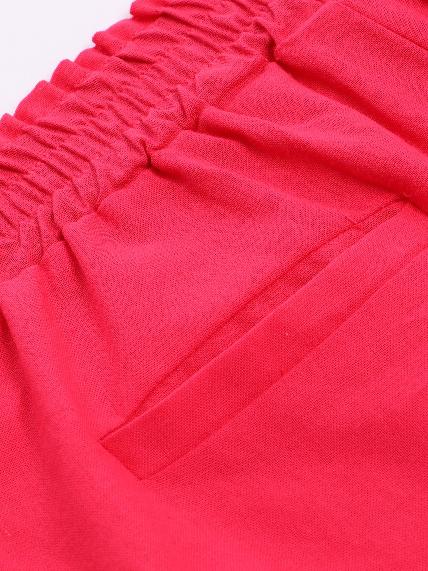 Simple Shirring Linen Pants