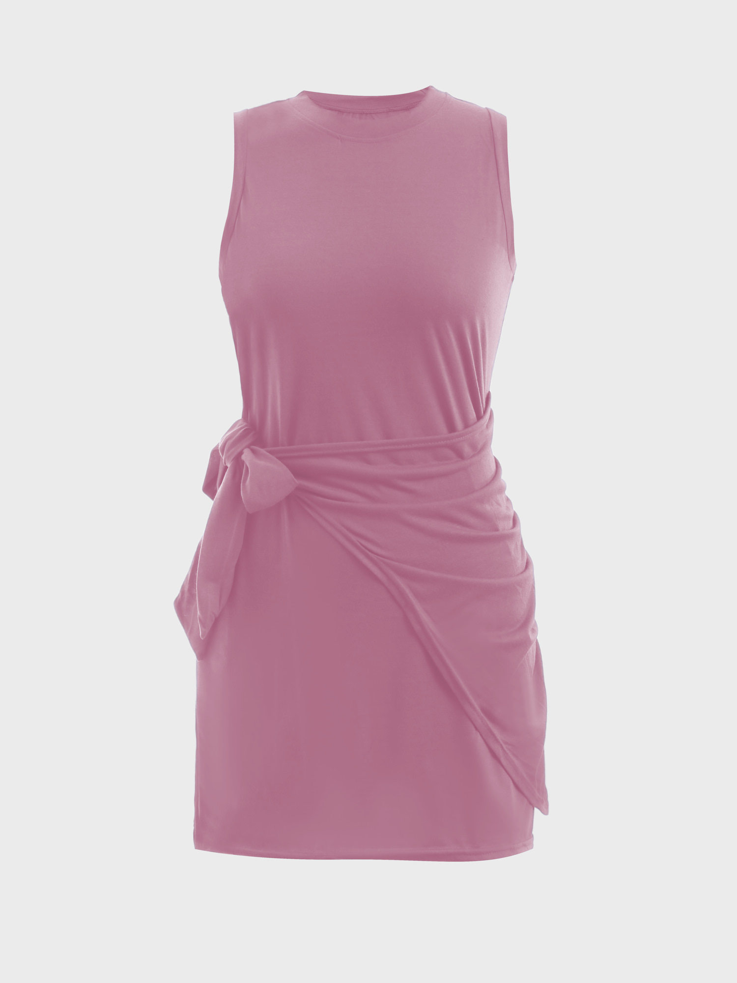  Lovely Pleated Tie-Up Mini Dress