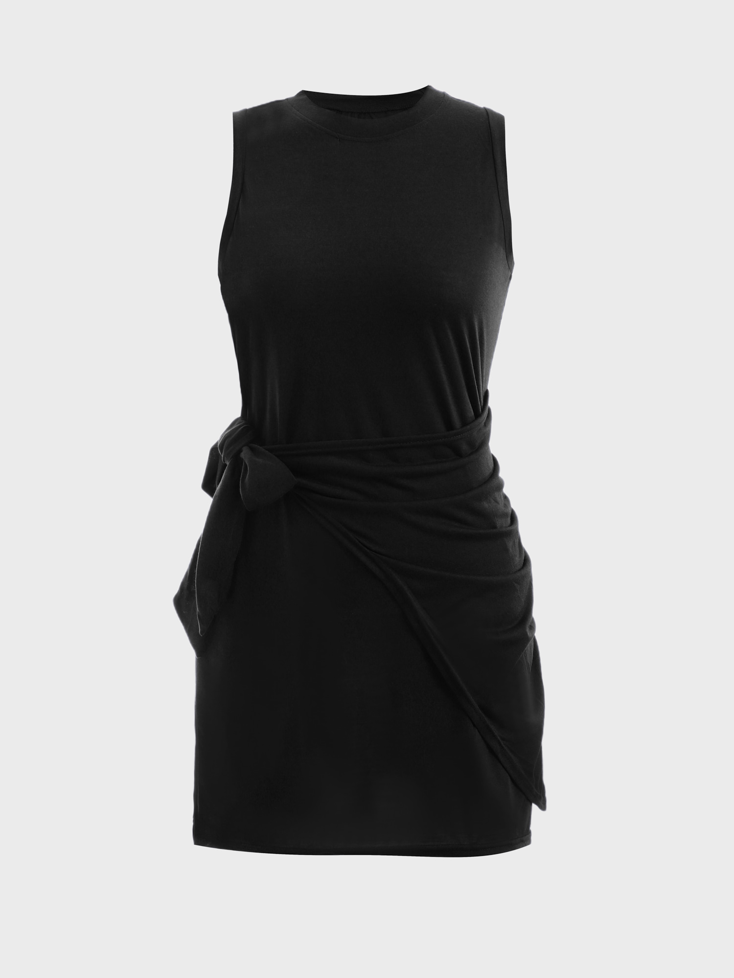  Lovely Pleated Tie-Up Mini Dress