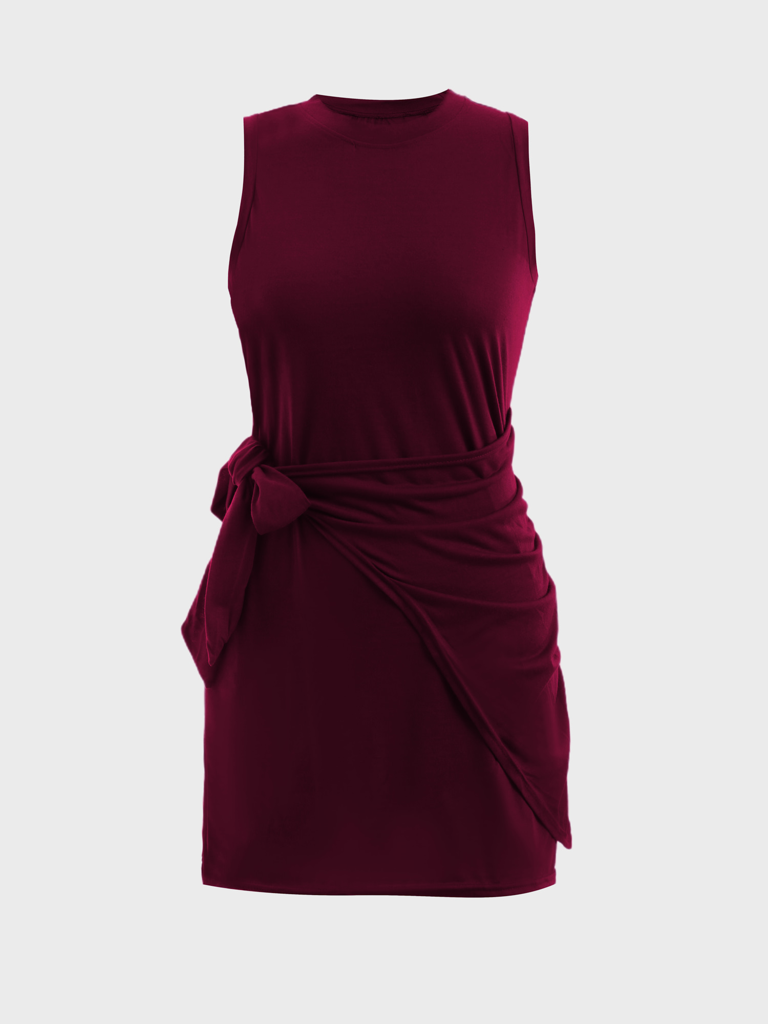  Lovely Pleated Tie-Up Mini Dress