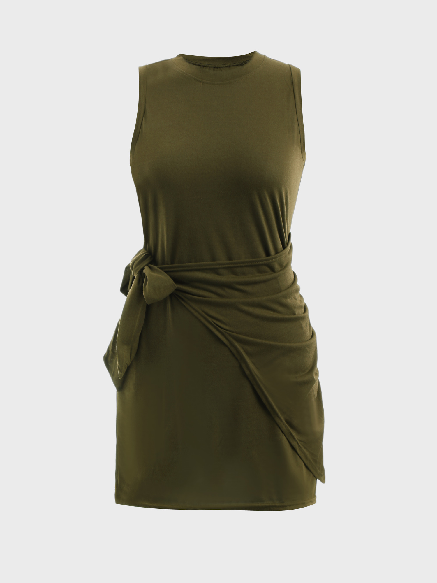  Lovely Pleated Tie-Up Mini Dress