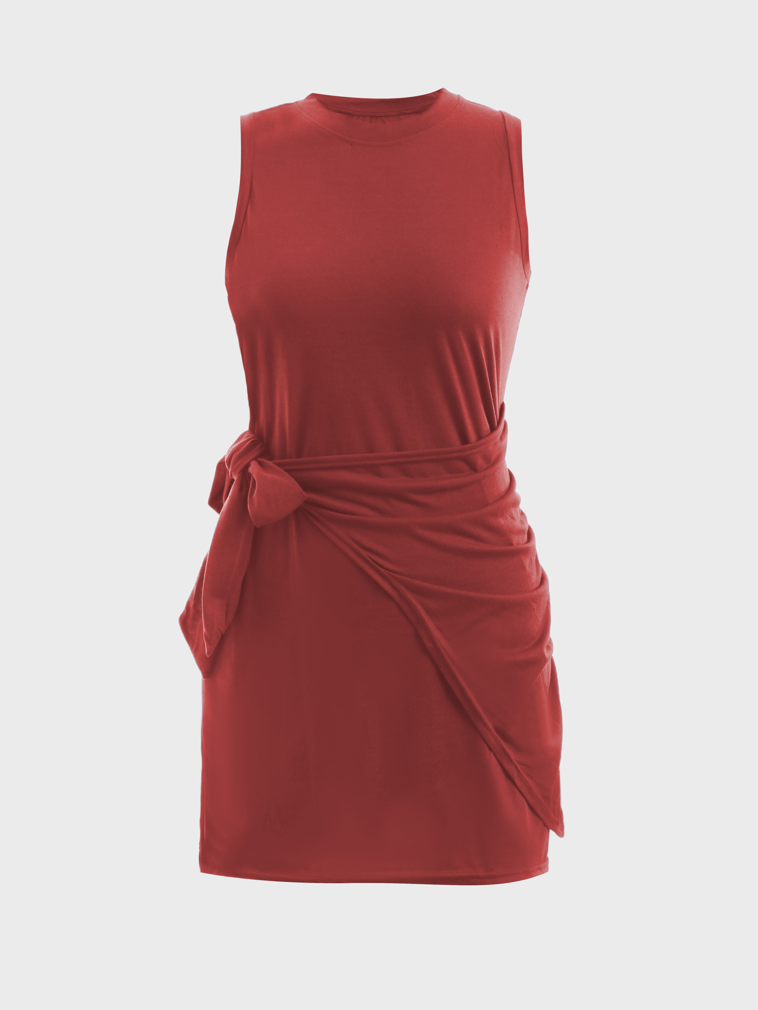  Lovely Pleated Tie-Up Mini Dress