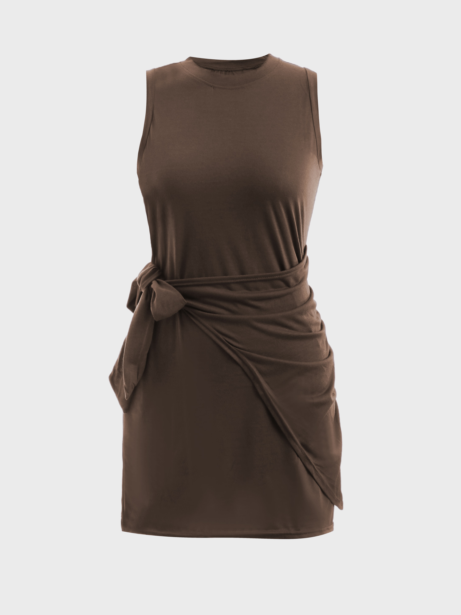  Lovely Pleated Tie-Up Mini Dress