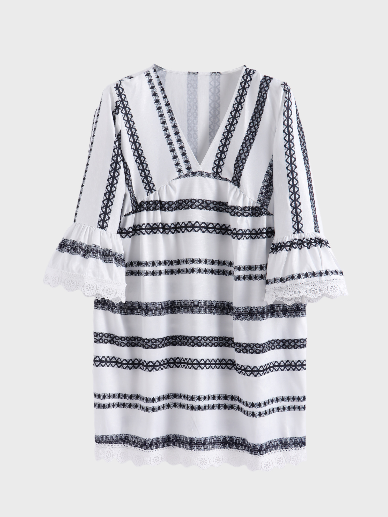 Boho Chic V-Neck Mini Dress