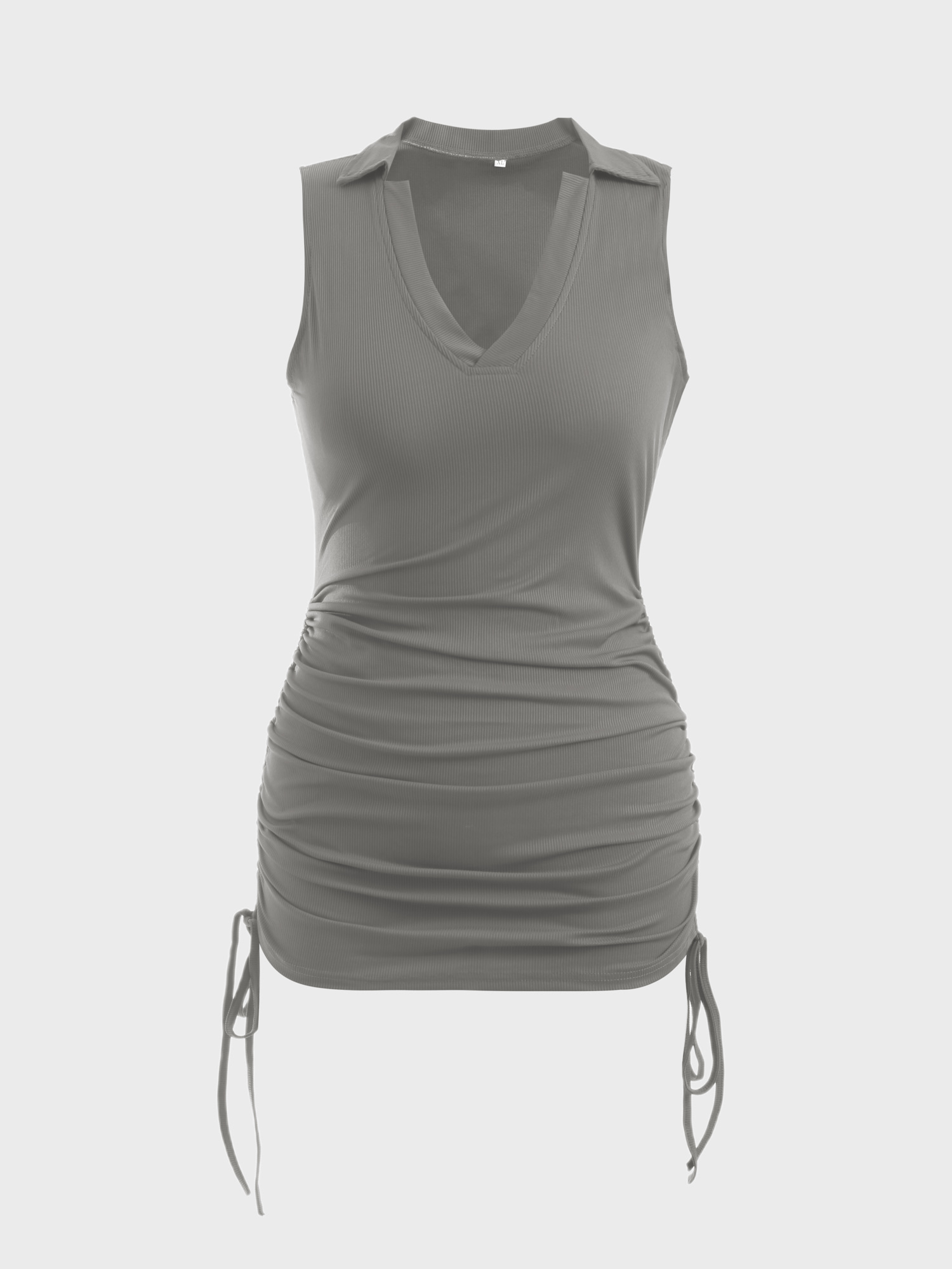 Hottie V-Neck Ribbed Side Tie Mini Dress