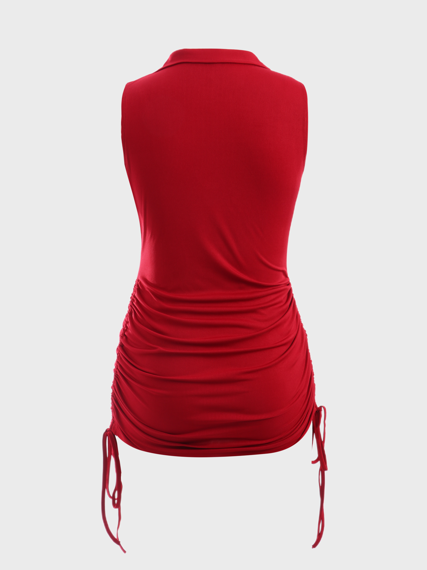 Hottie V-Neck Ribbed Side Tie Mini Dress