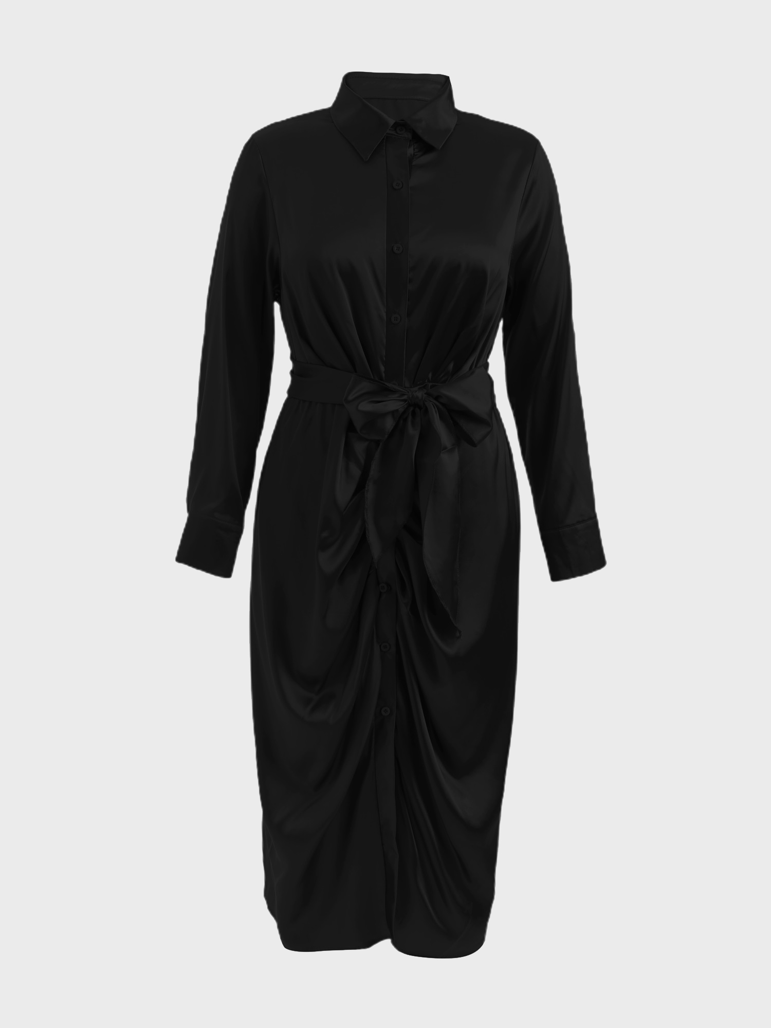 Glisten Satin Ruching Midi Dress
