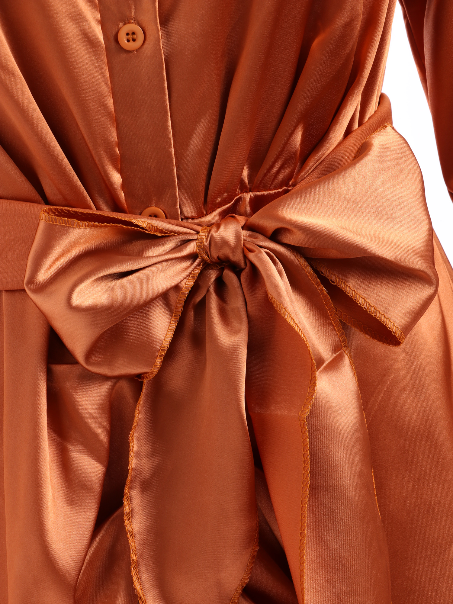 Glisten Satin Ruching Midi Dress