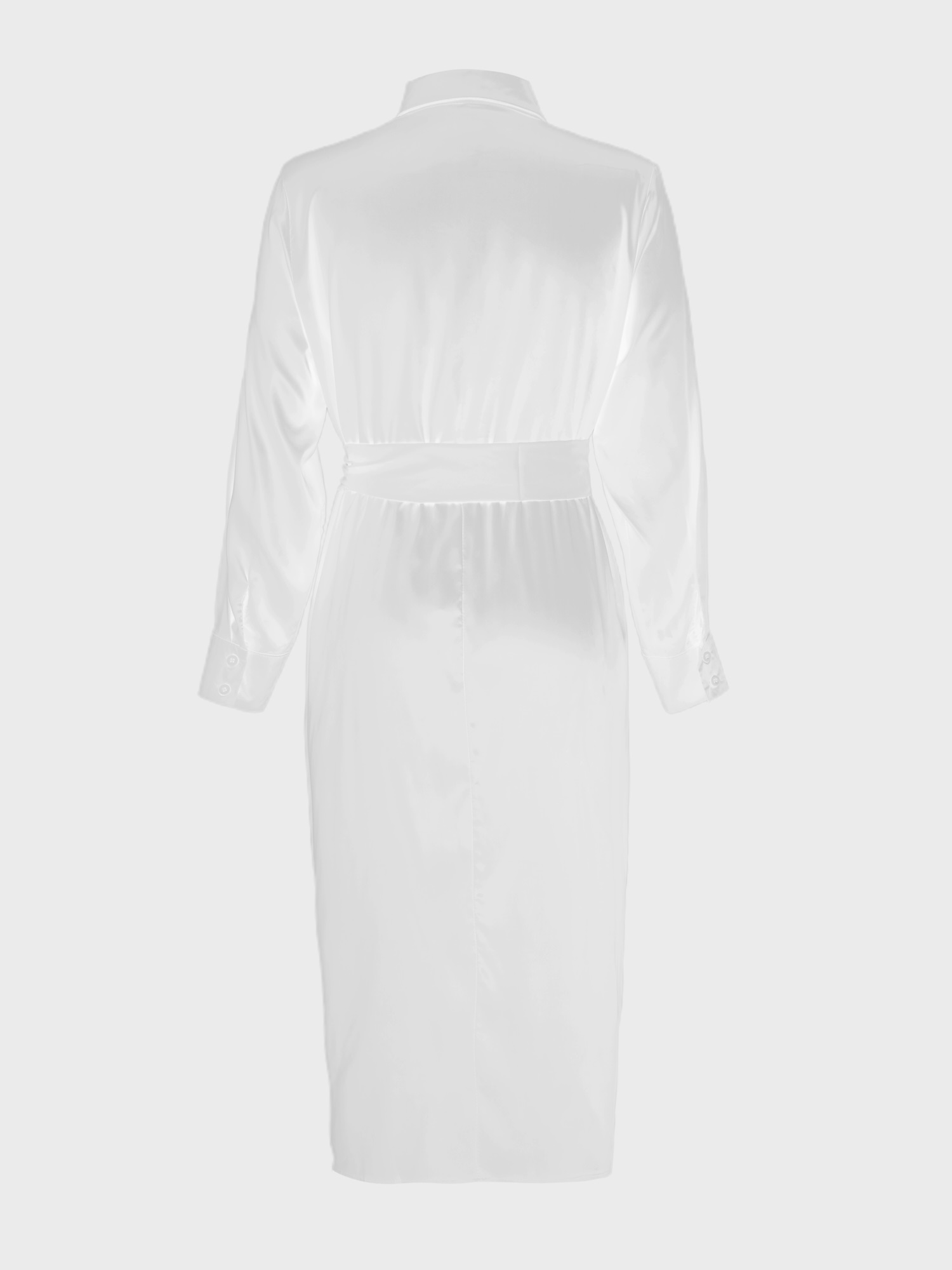 Glisten Satin Ruching Midi Dress