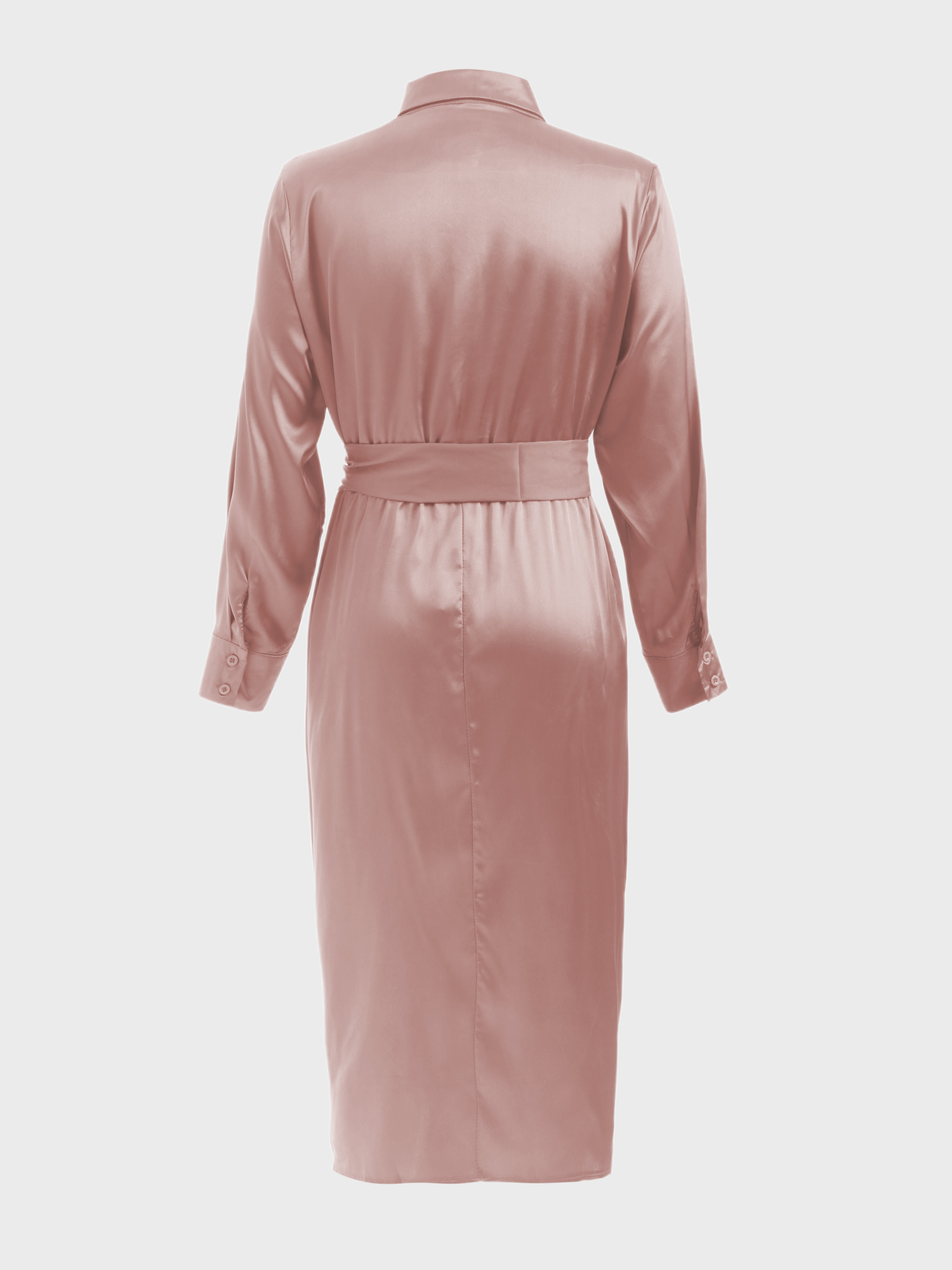 Glisten Satin Ruching Midi Dress