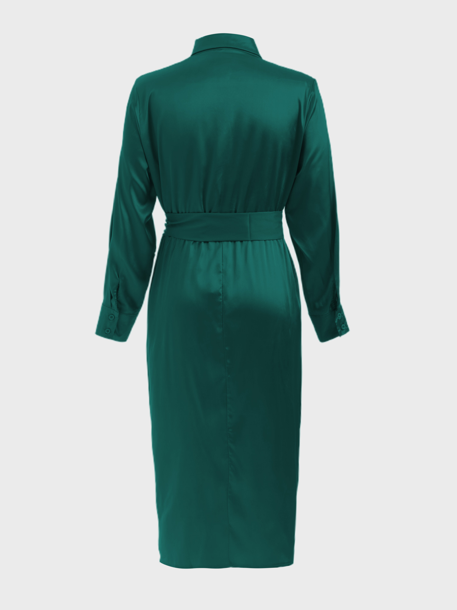 Glisten Satin Ruching Midi Dress