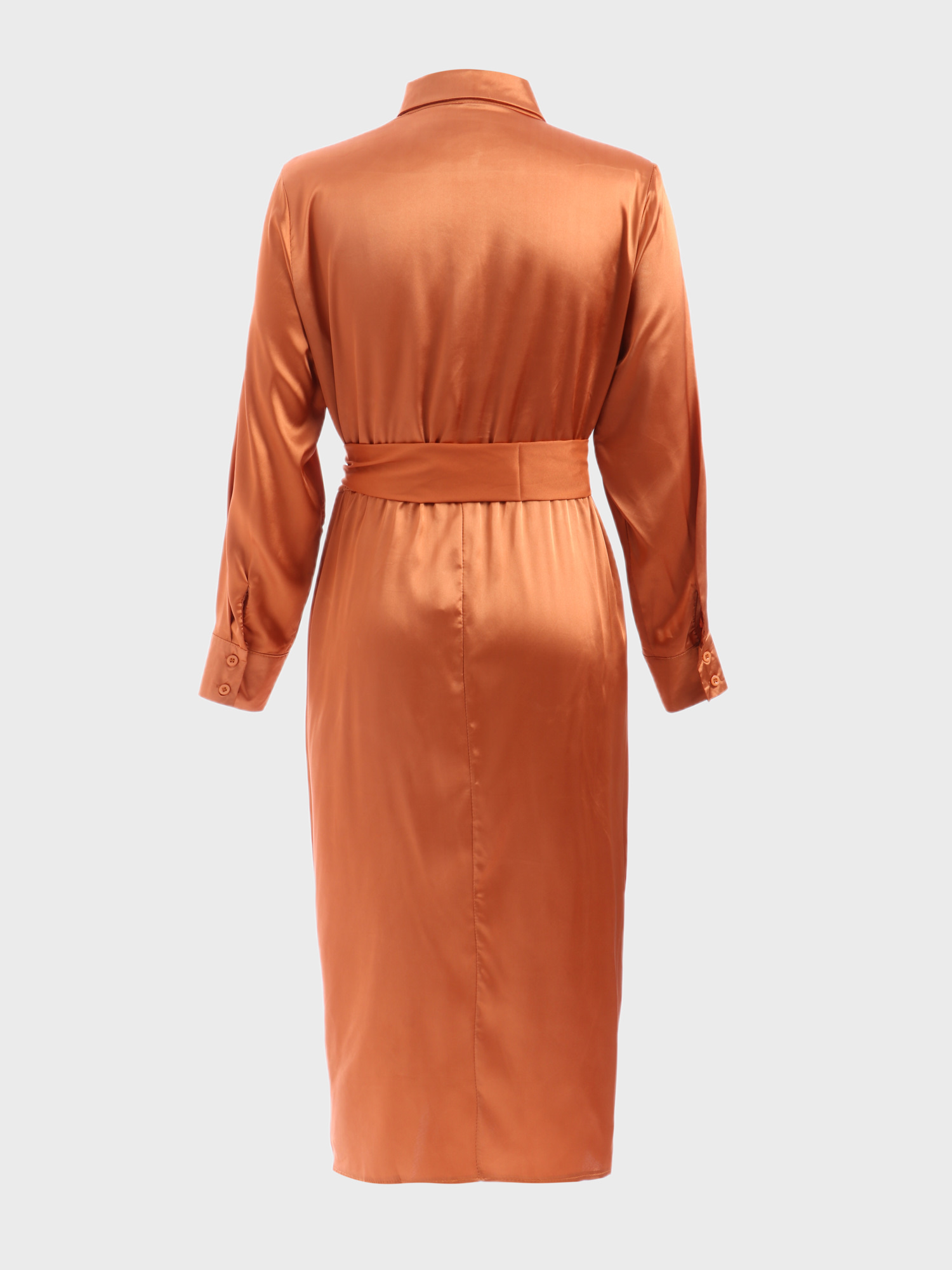 Glisten Satin Ruching Midi Dress