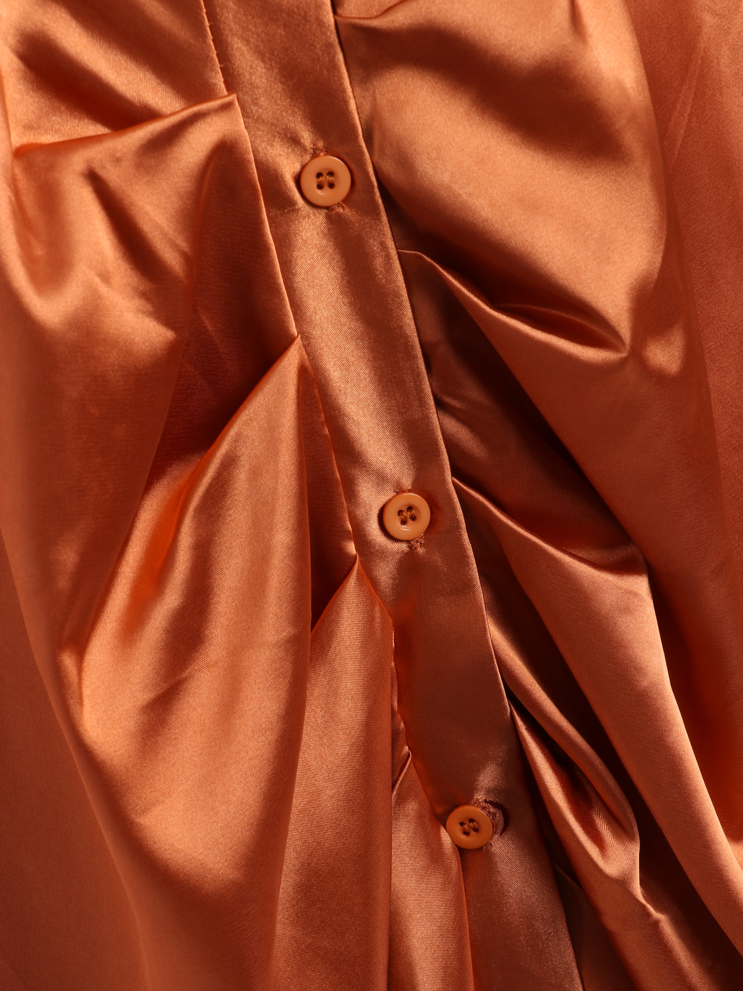 Glisten Satin Ruching Midi Dress