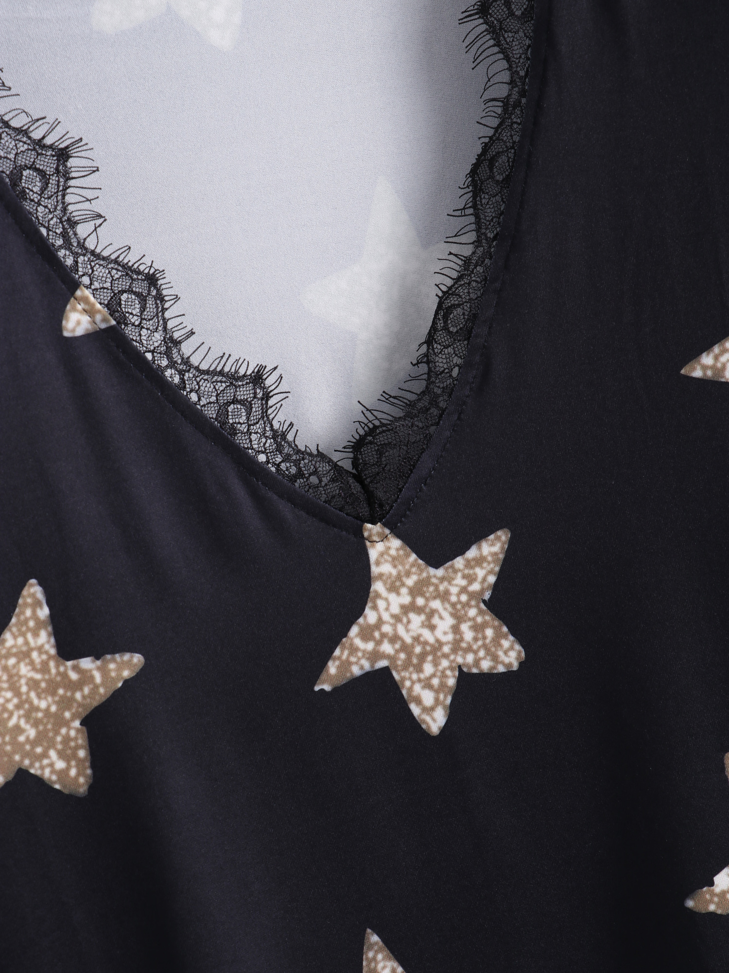 Lovely Star Lace Trim Top