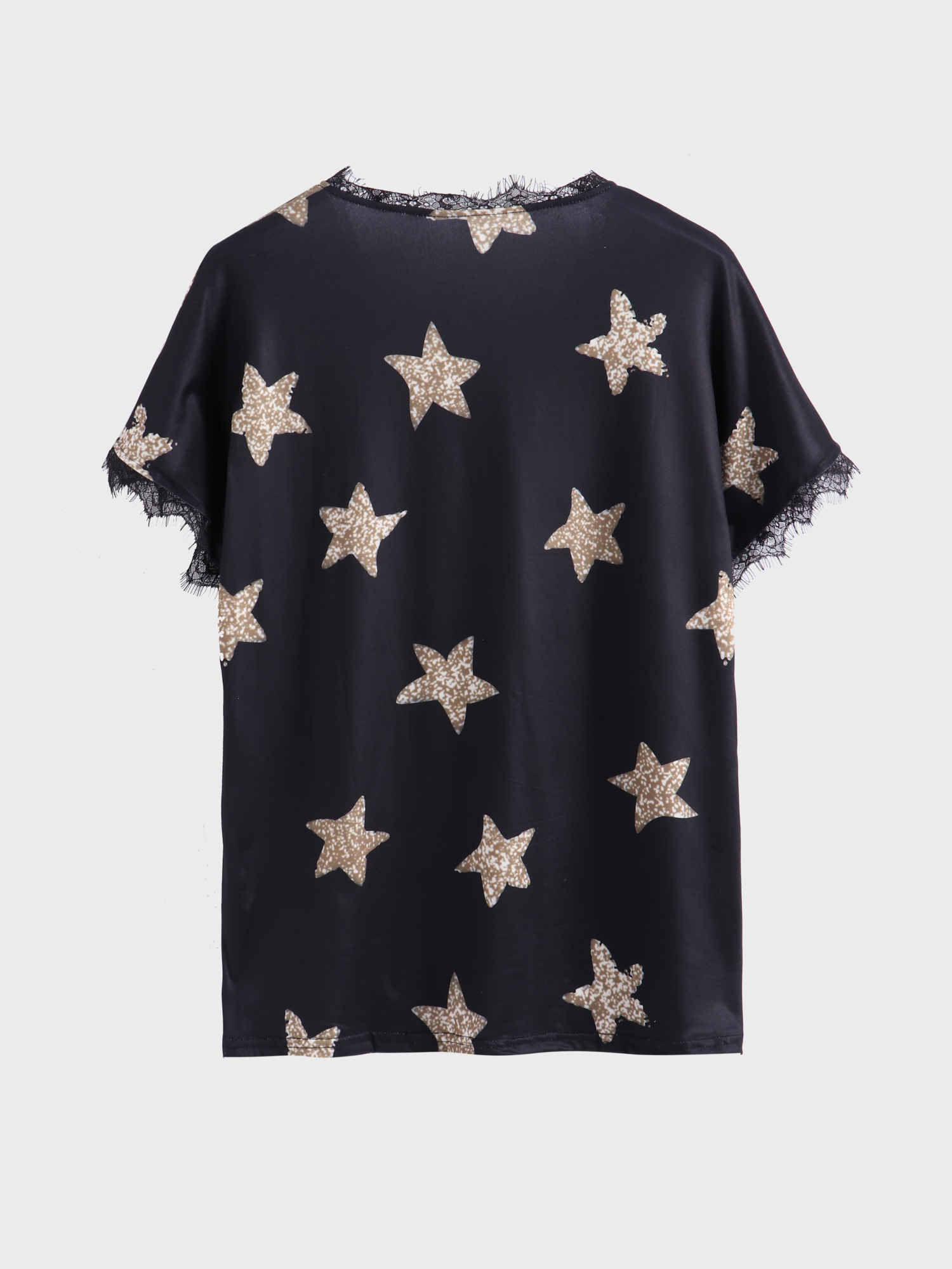 Lovely Star Lace Trim Top