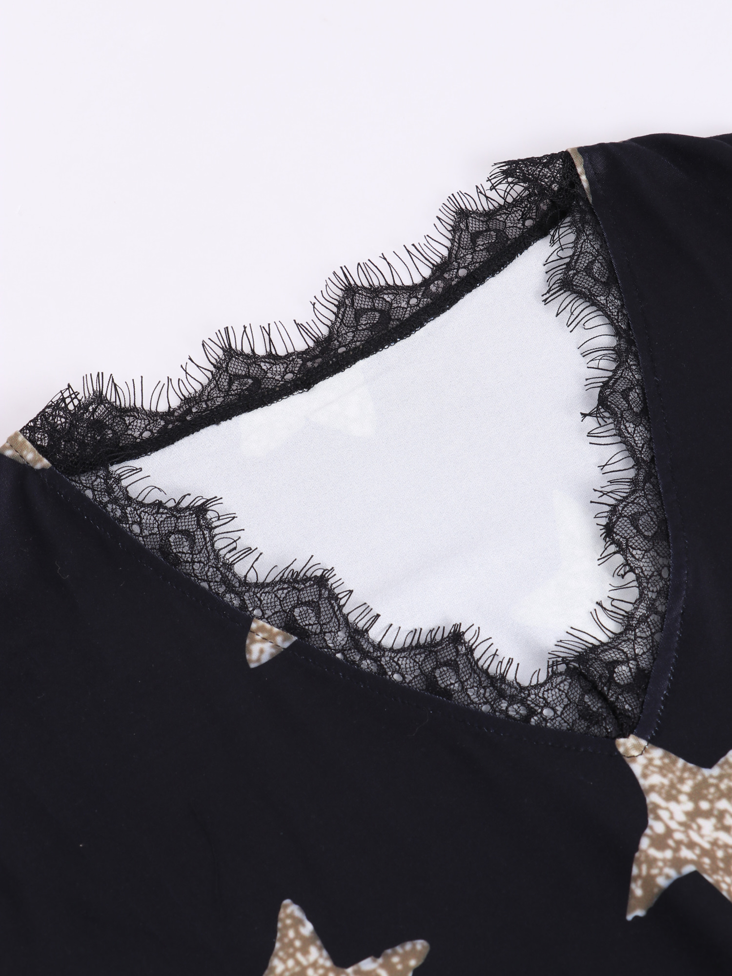 Lovely Star Lace Trim Top
