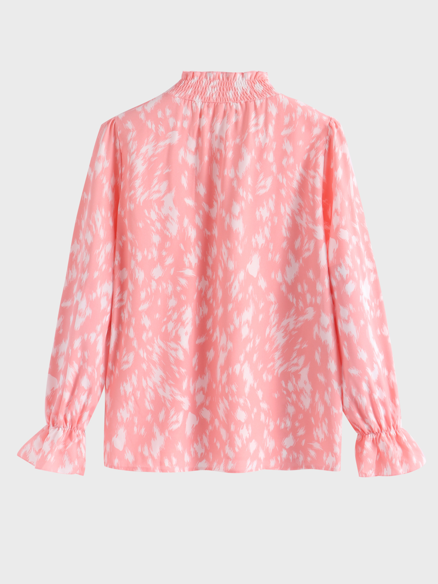 Turtleneck Pattern Printed Blouse