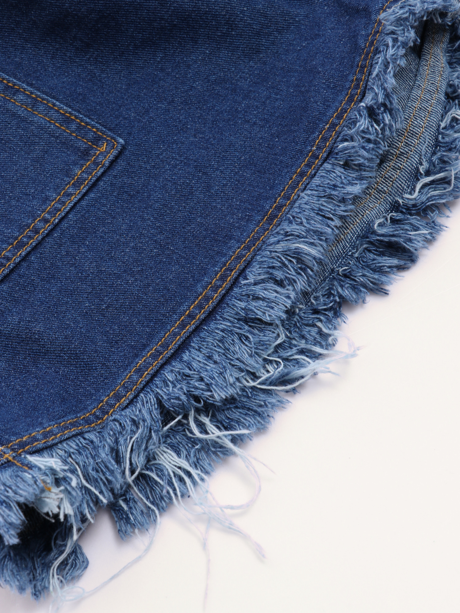 Playful Fringe High-Waisted Denim Shorts