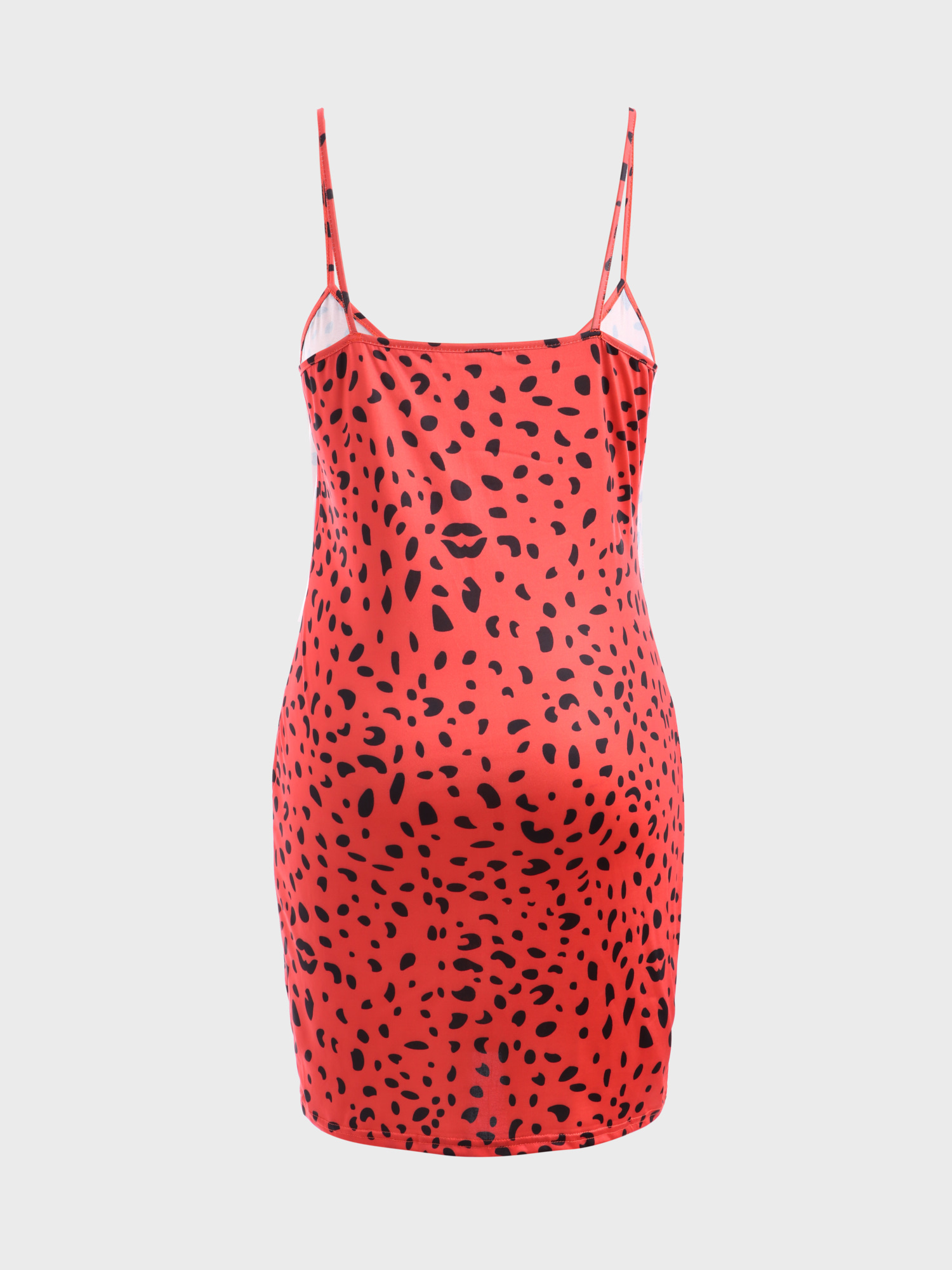 Enticing Leopard Motif Plunge-V Dress