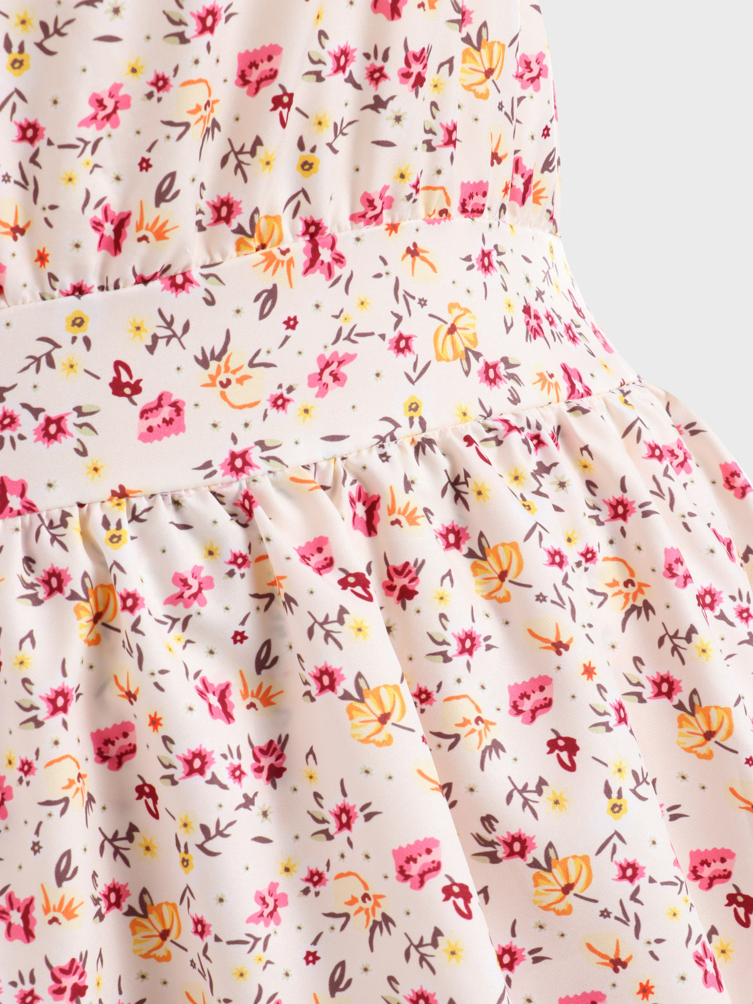 Alluring Floral Print Tiered Halter Dress