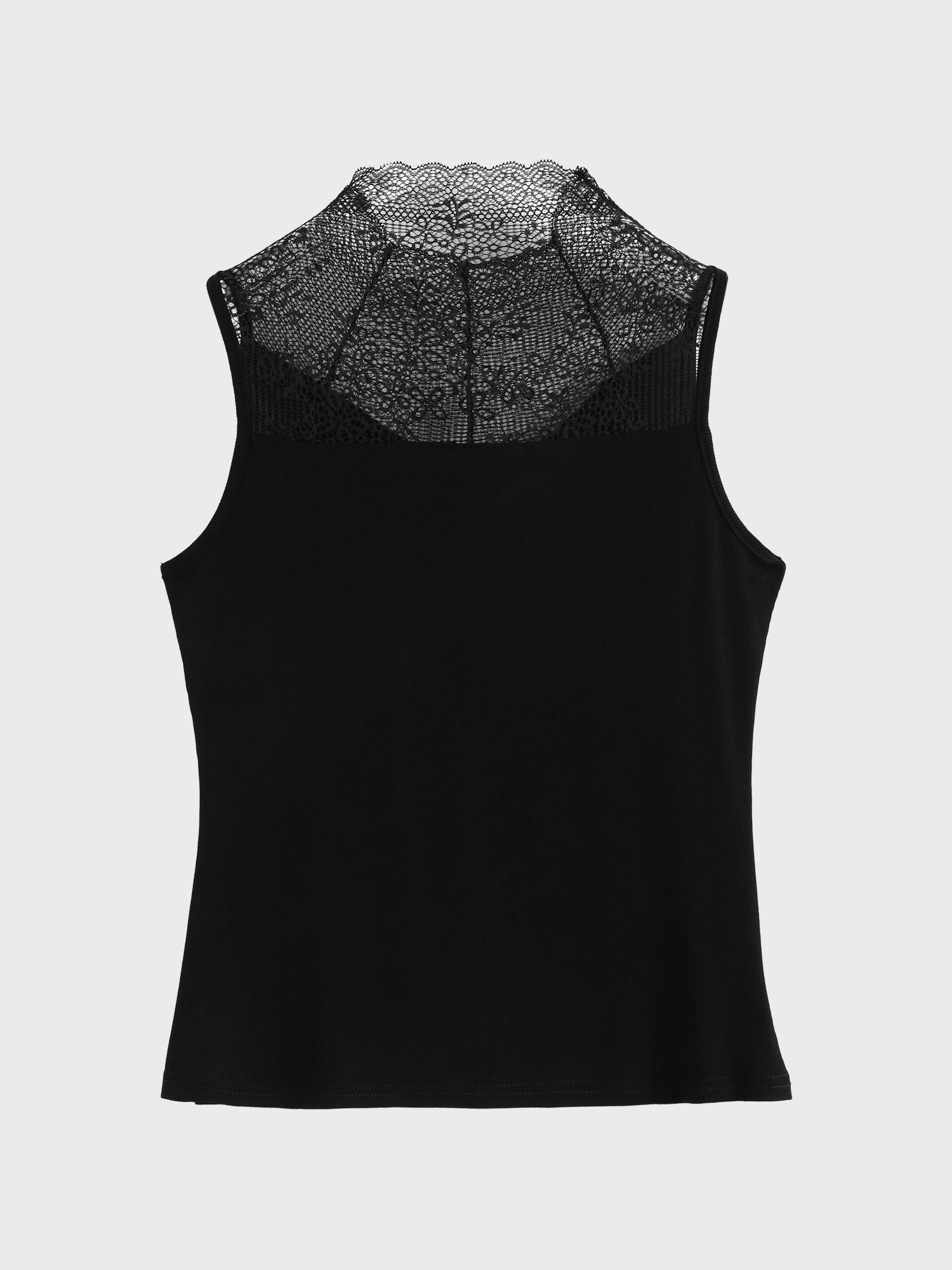 Posh Lace Turtleneck Tank Top