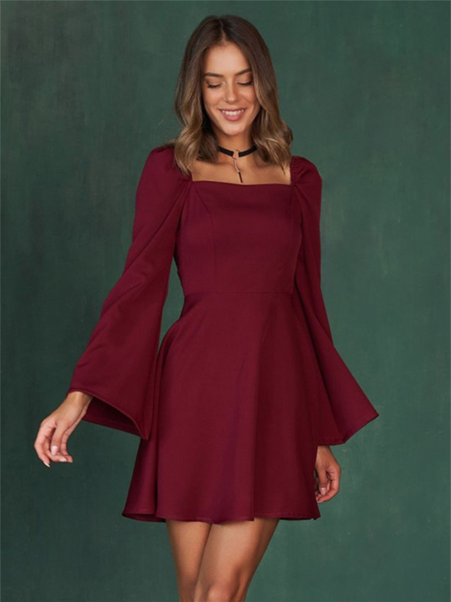 Eye-Catching Lady Adjustable Cuff Mini Dress