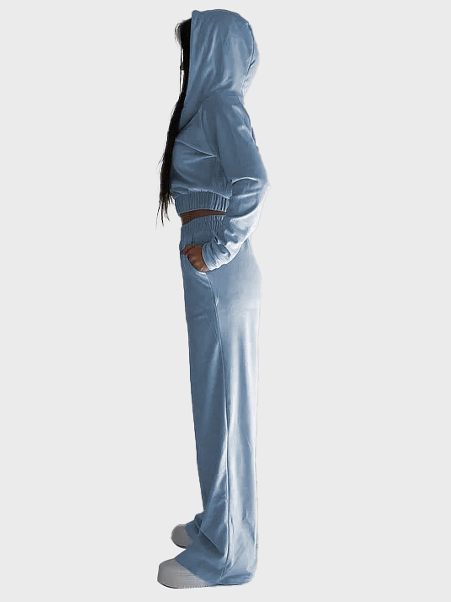 Casual Zip Fly Hoodie 2-Piece Set