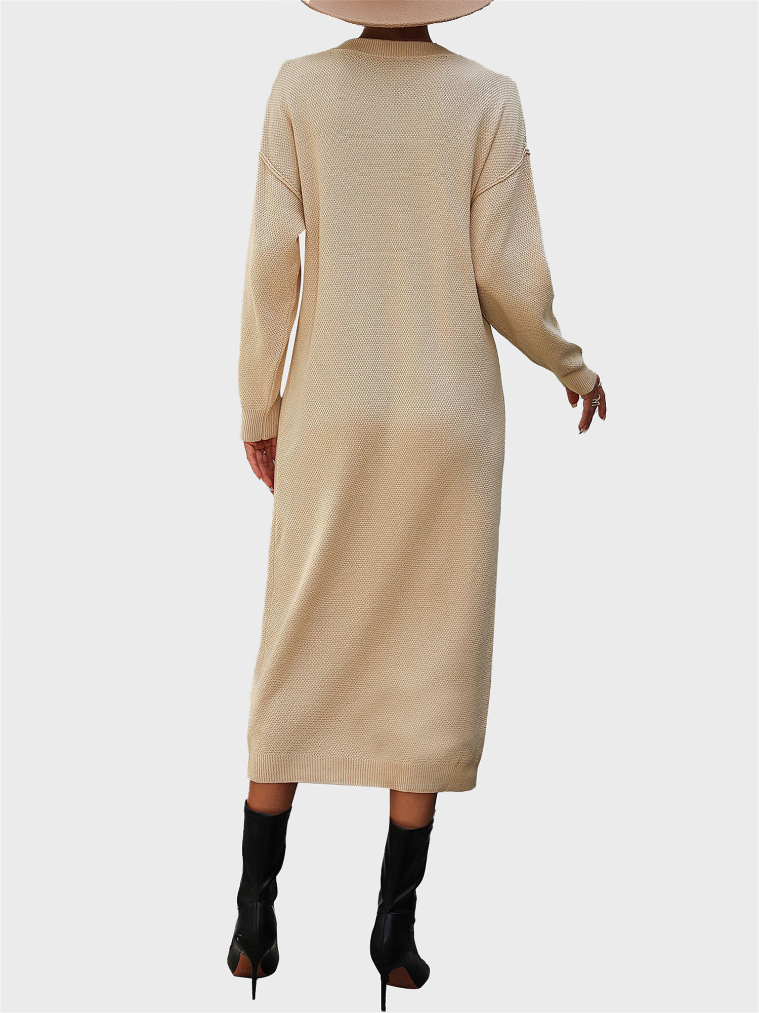 Stylish Button-Up Knit Dress