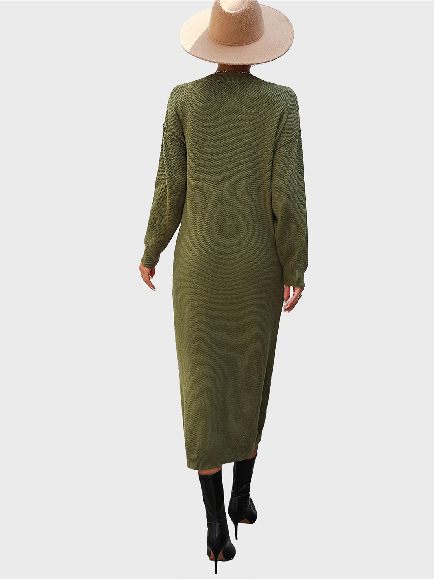 Stylish Button-Up Knit Dress