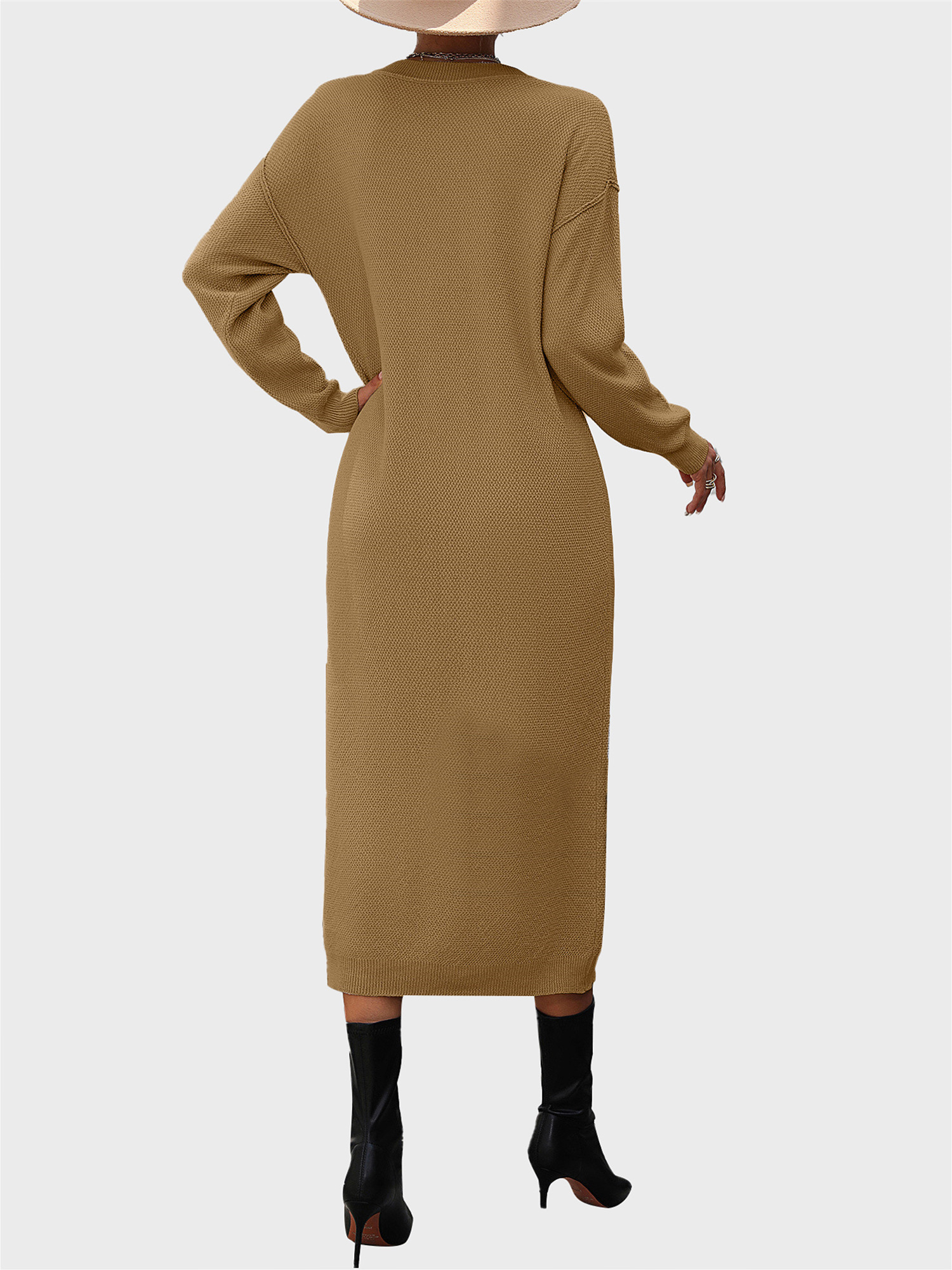 Stylish Button-Up Knit Dress