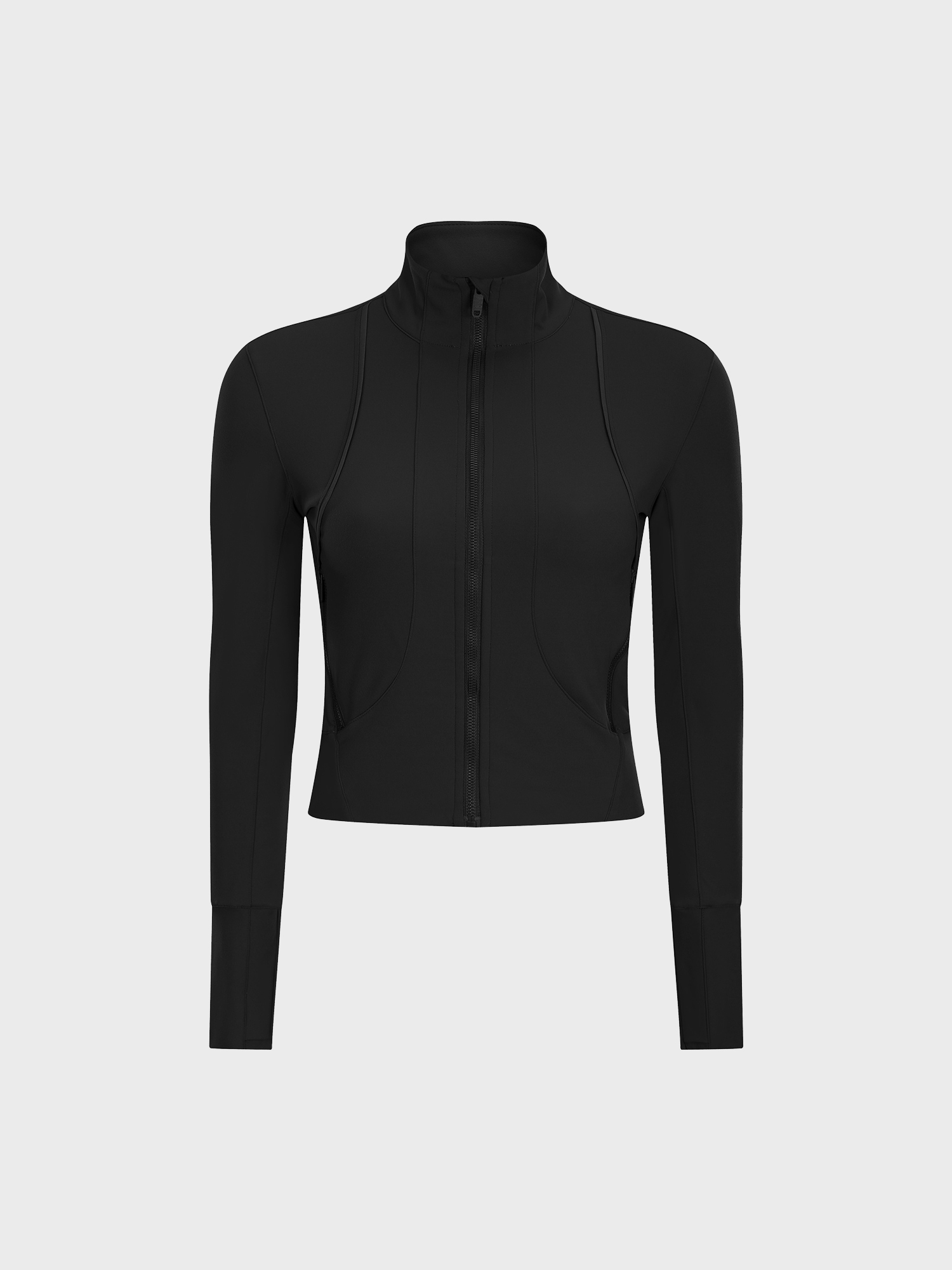 Slim Fit Nude Full-Zip Lounge Sports Top