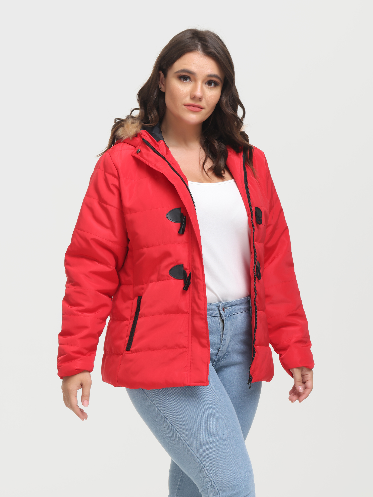 Horn Button Down Jacket Hooded with Pockets