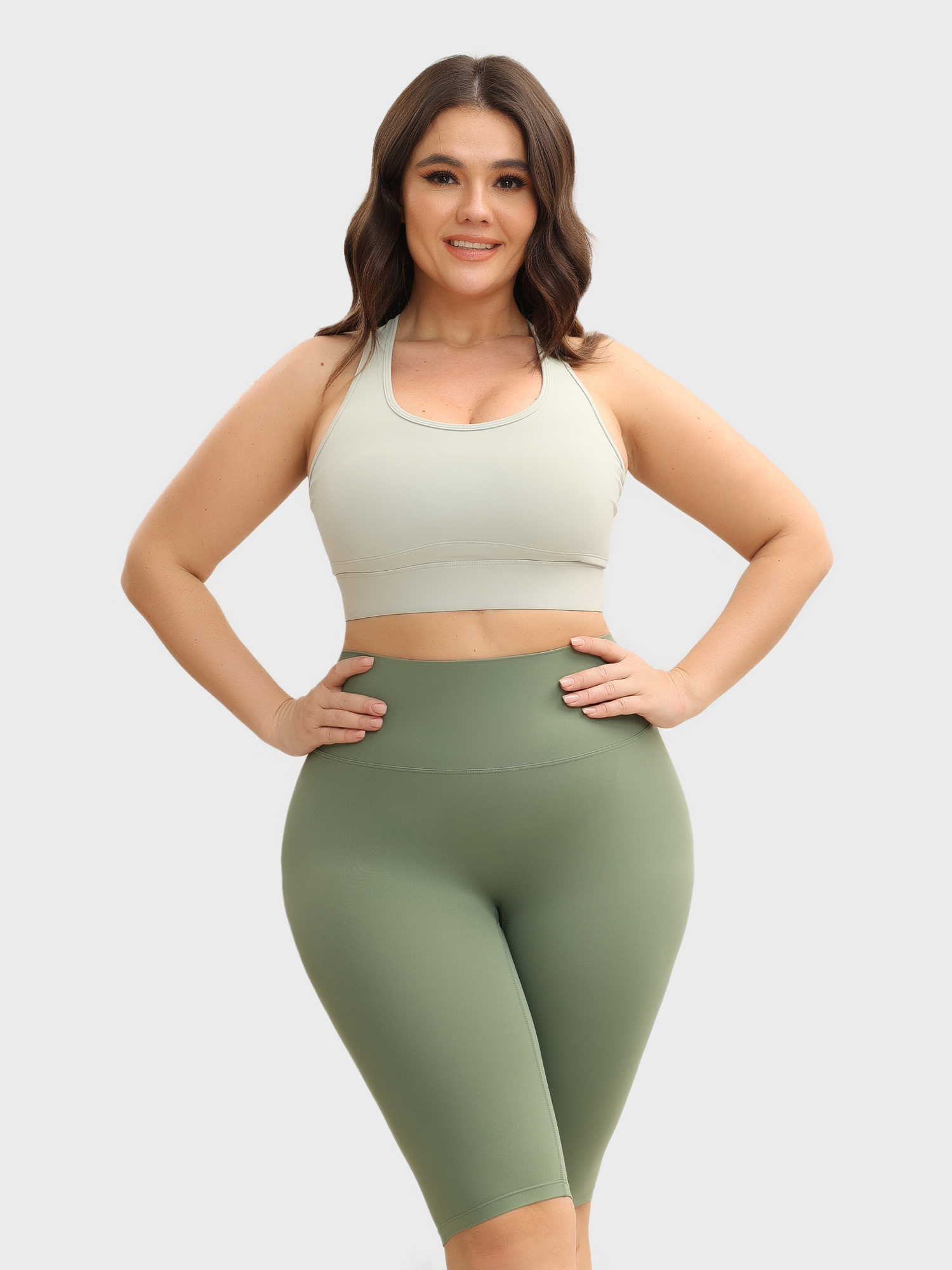 Midsize High-Waisted Skinny Naked Feeling Seamless Sports Shorts