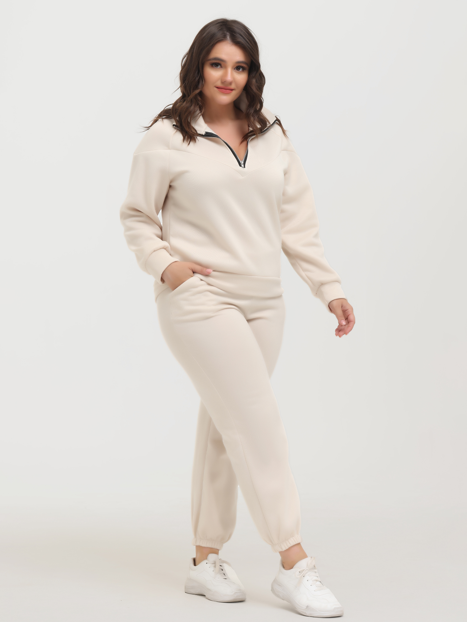 Long Sleeve Fleece Sweatershirt and Jogger Pants Set