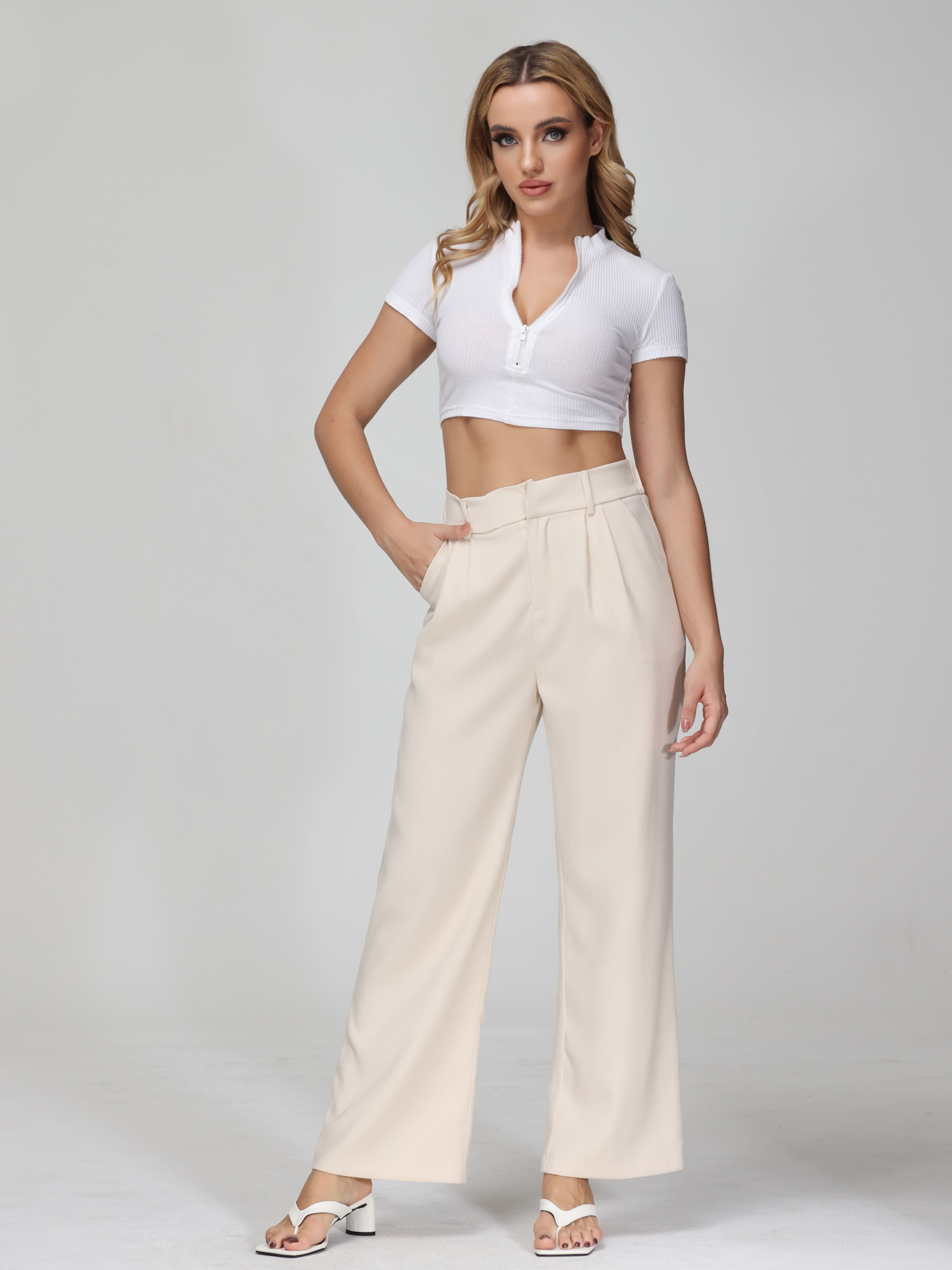 Effortless Tailored Wide-Leg Pants