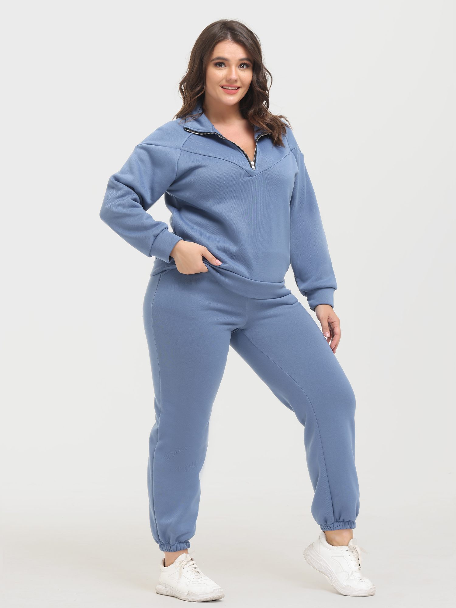 Long Sleeve Fleece Sweatershirt and Jogger Pants Set