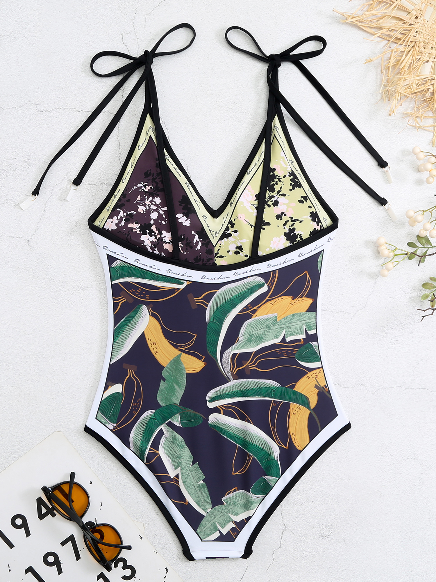 Fancy Banana Leaf Reversible One-Piece Swimsuit