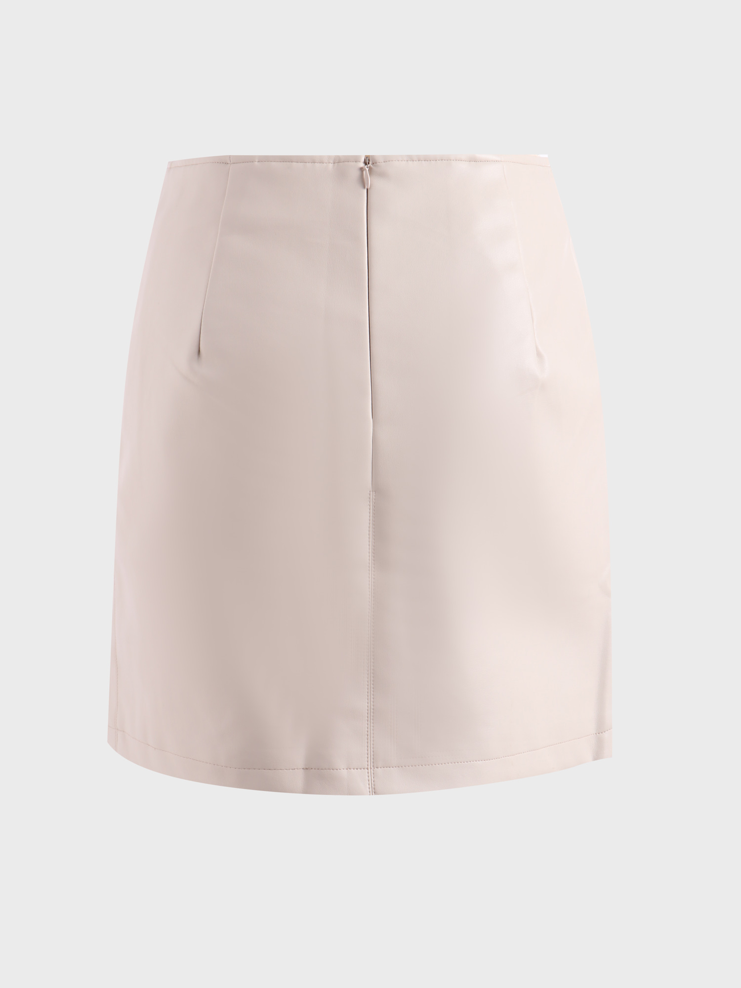 High-Waisted Leather Skirt with Split