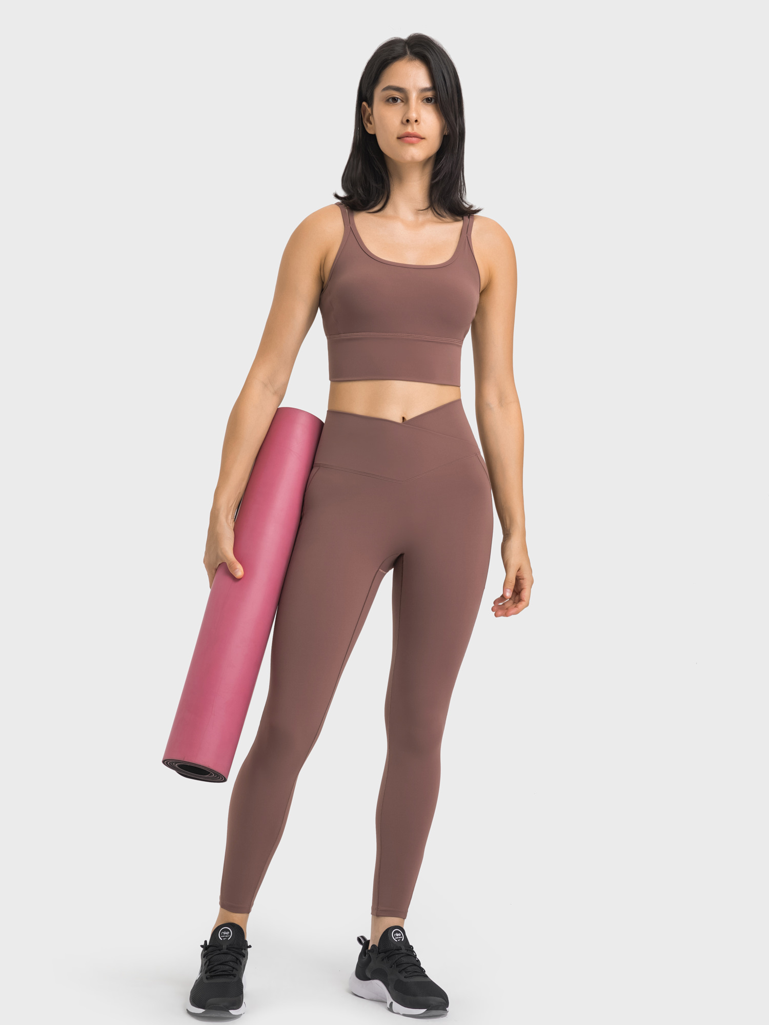 Butterly Crossover Waist Leggings with Pockets