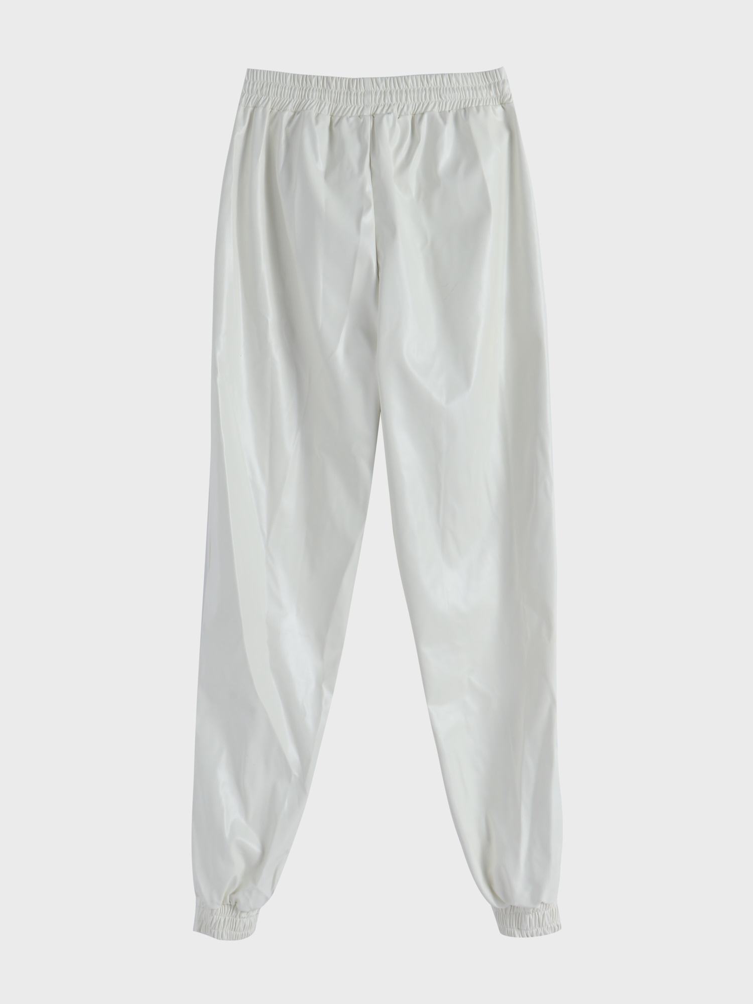 Elastic-Waisted Harem Leather Jogger Pants