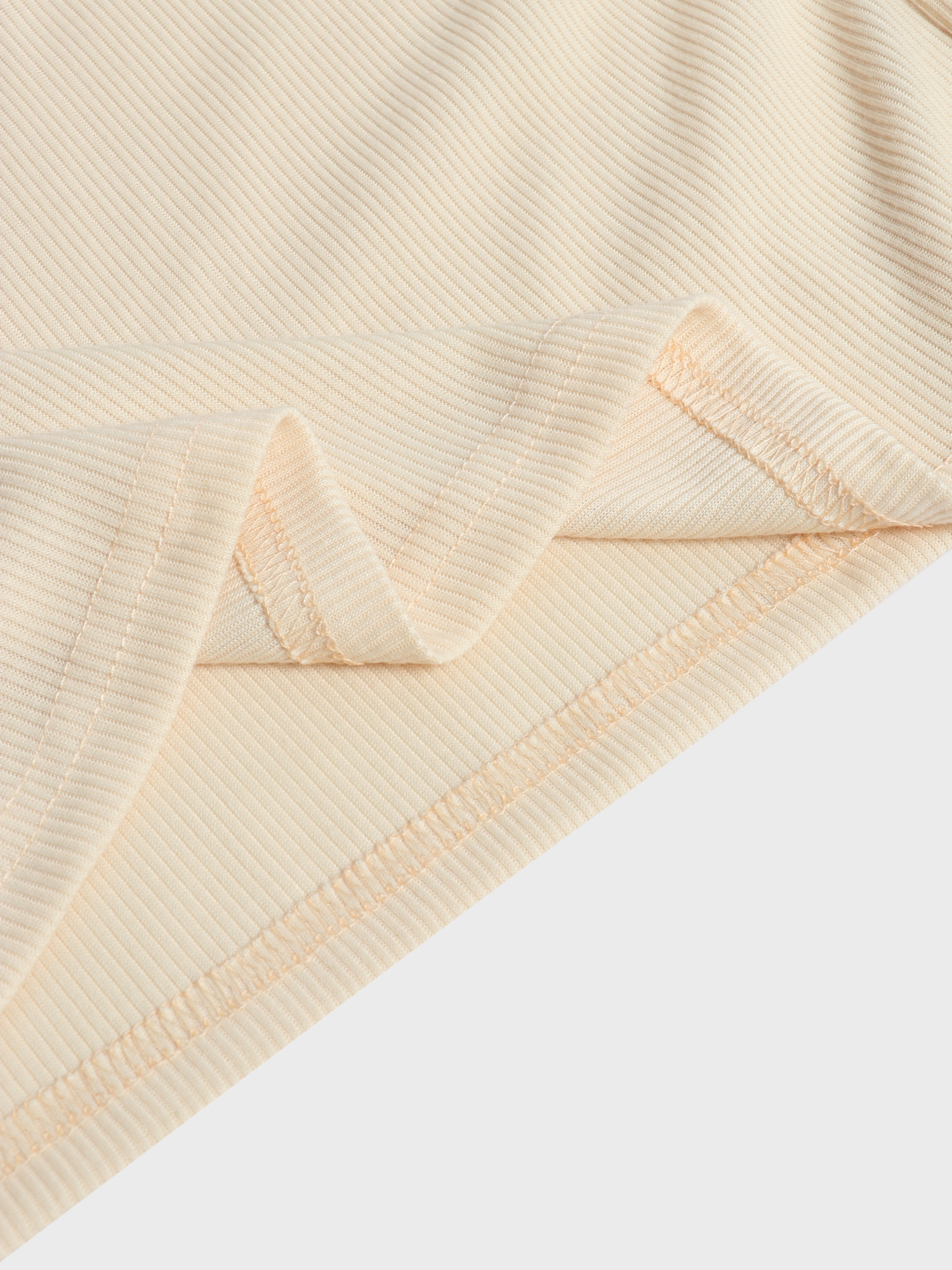 Deep-V Ribbed Knitted Long Sleeve Dress