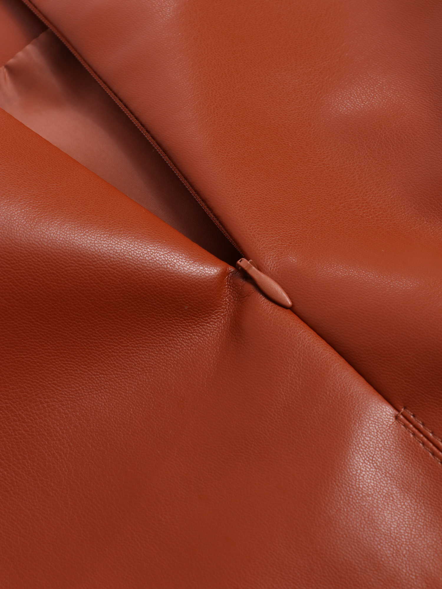 High-Waisted Leather Skirt with Split