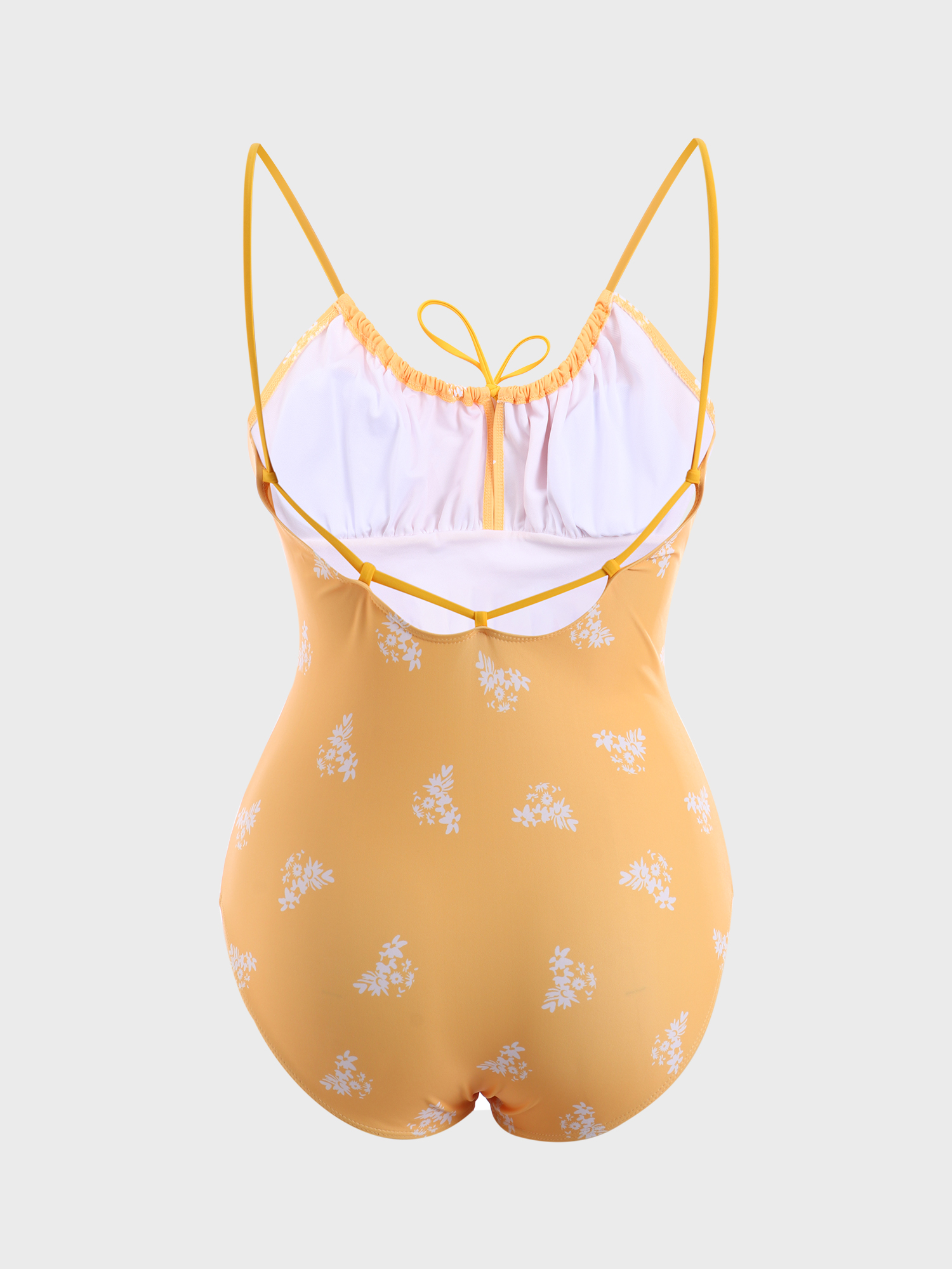 Throwback Girlish Ruching Bust One-Piece Swimsuit