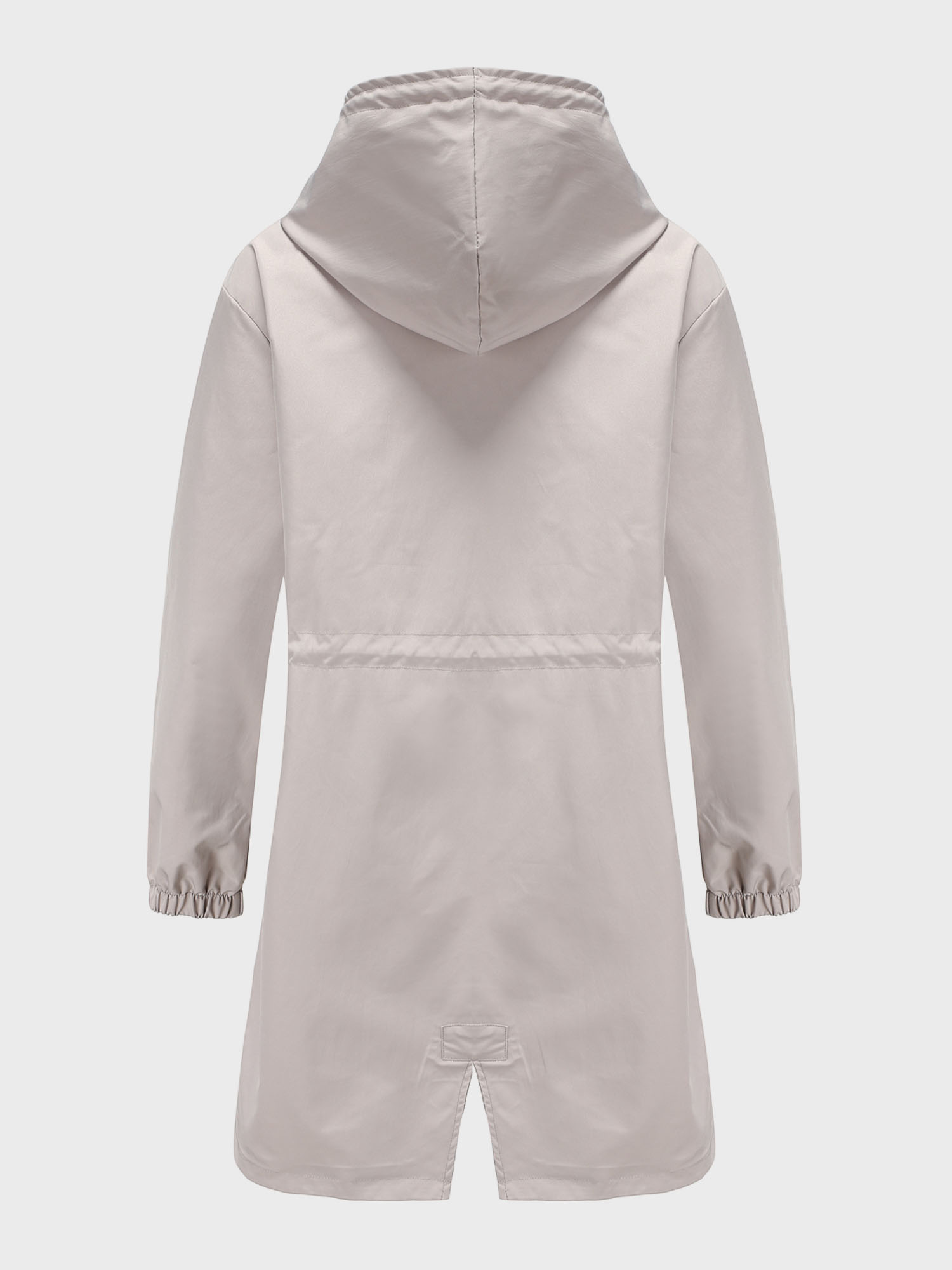 Casual Waterproof Long Hooded Windbreaker Midi Jacket