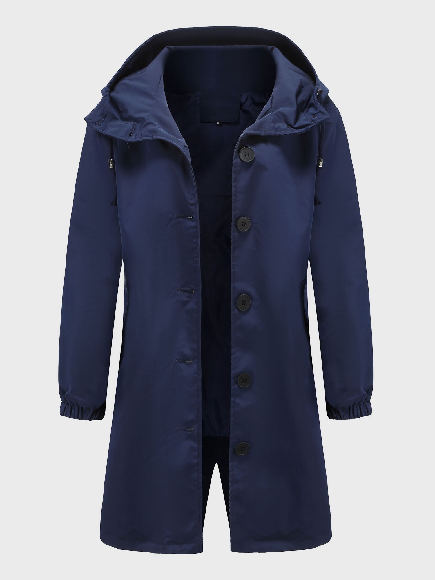 Casual Waterproof Long Hooded Windbreaker Midi Jacket