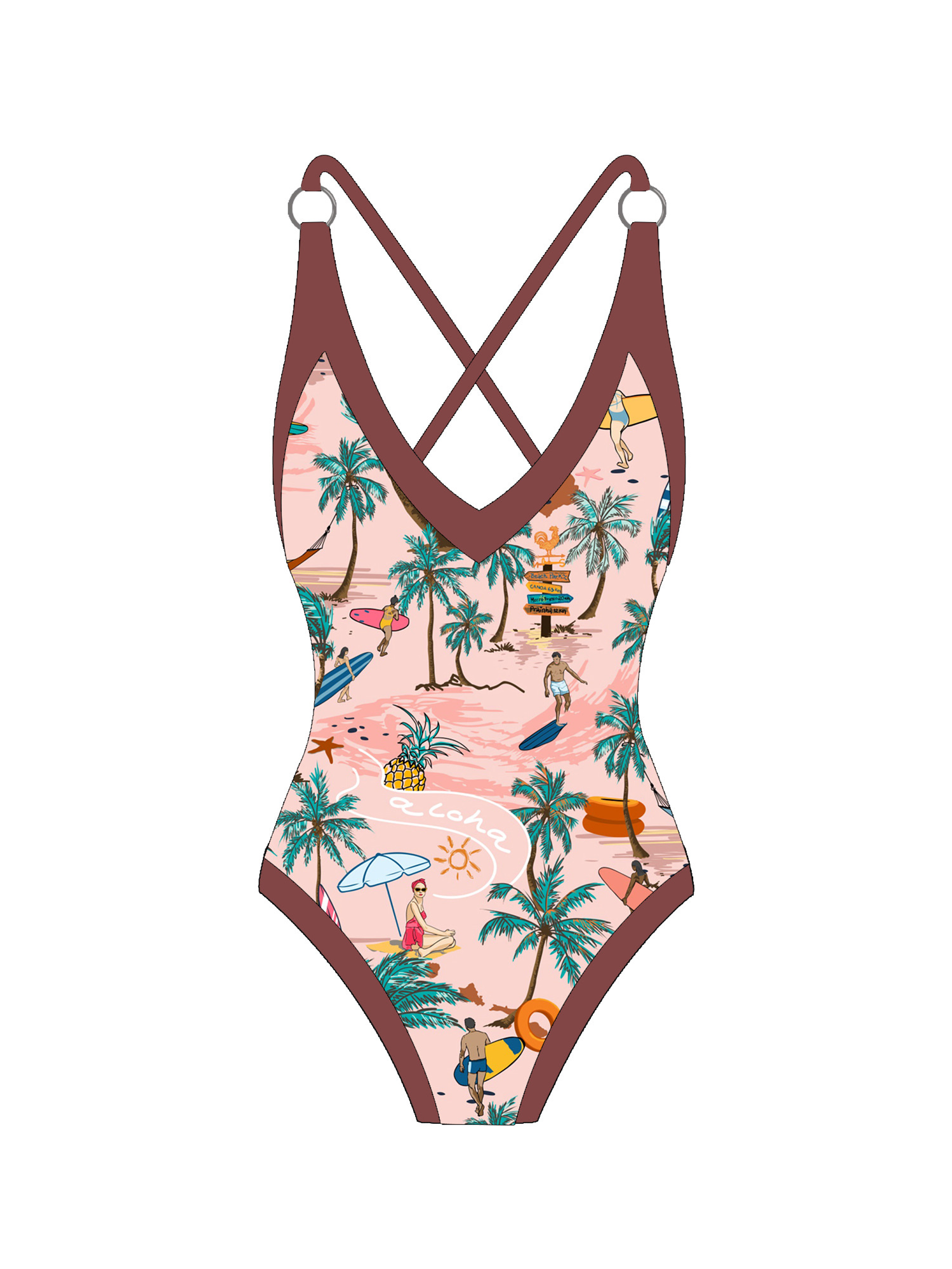 Summer Surf V-Neck Swim Set