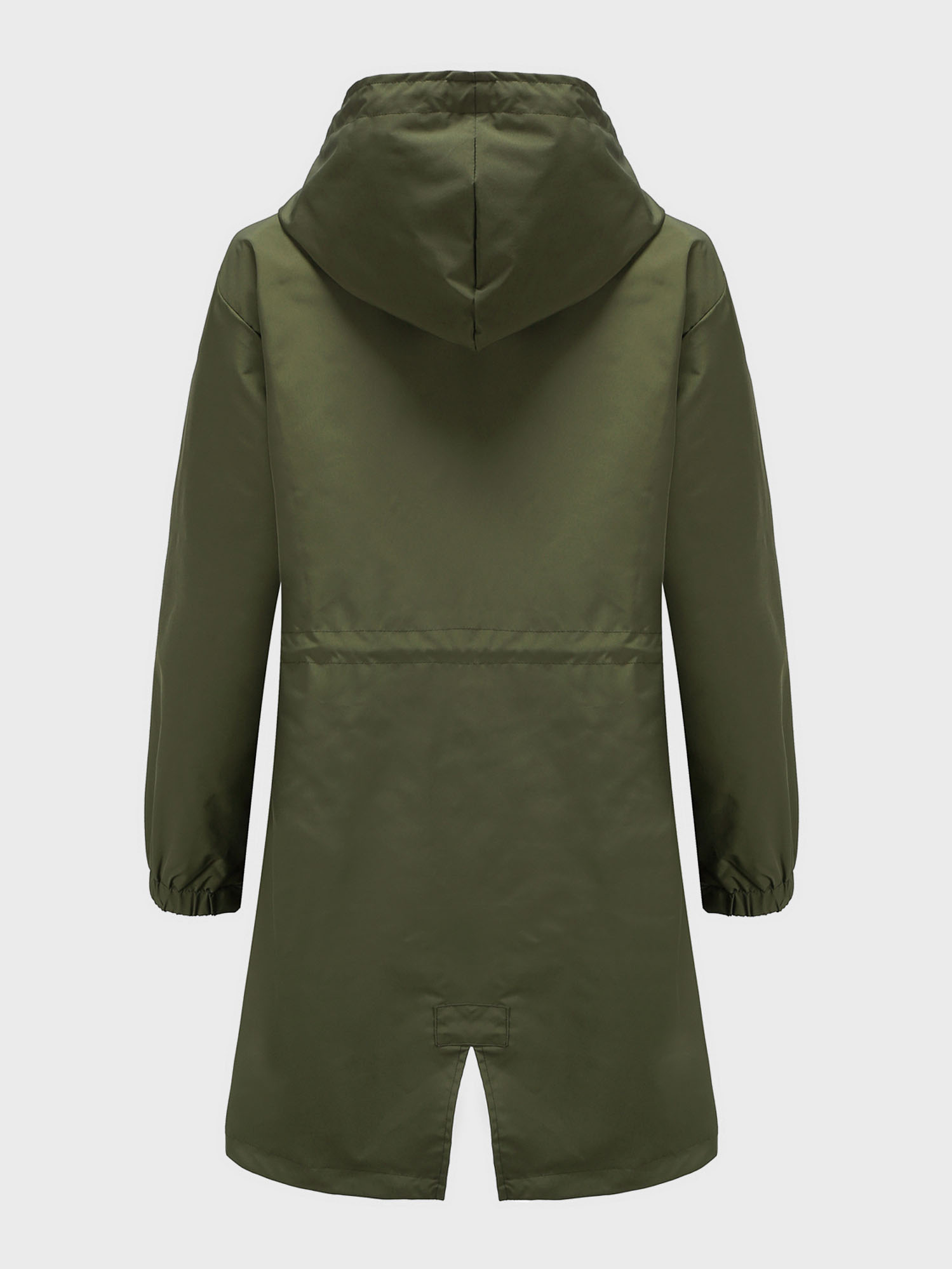 Casual Waterproof Long Hooded Windbreaker Midi Jacket