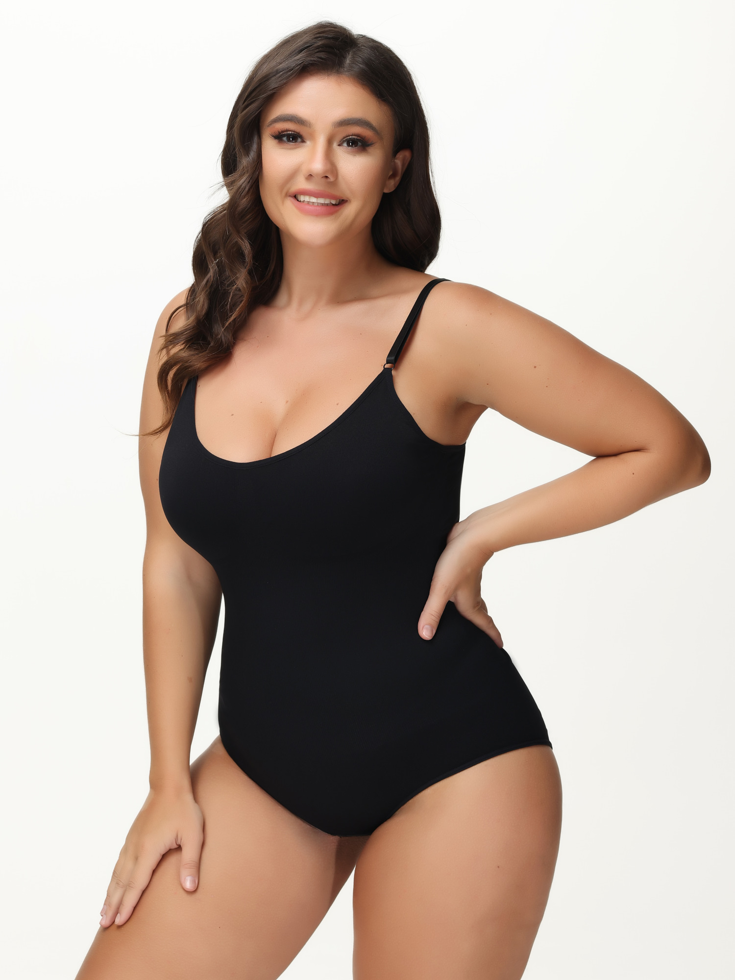Ribbed Hip Lifting Shapewear Bodysuit