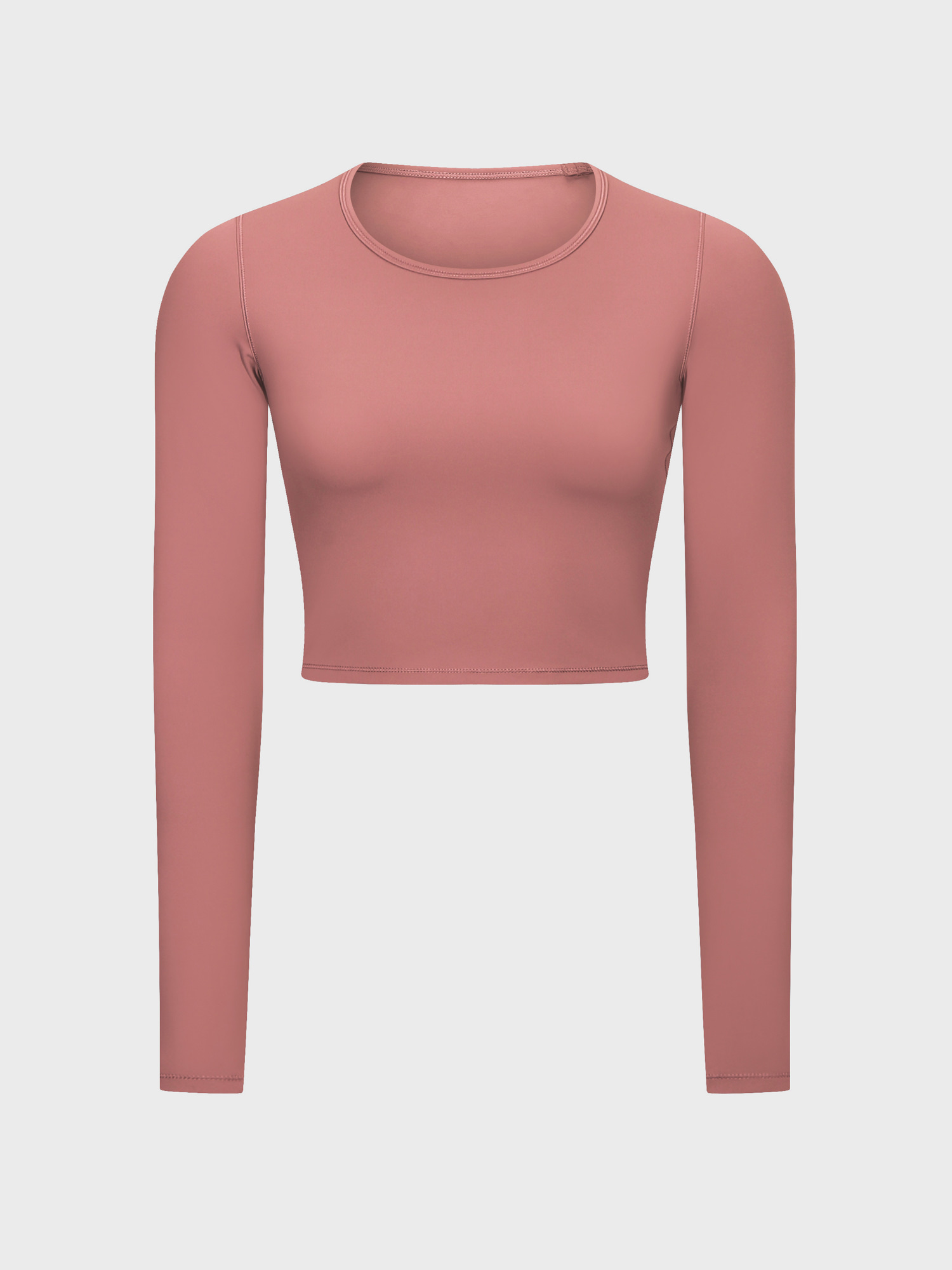Slim Fit Nude Long Sleeve Yoga Crop Top
